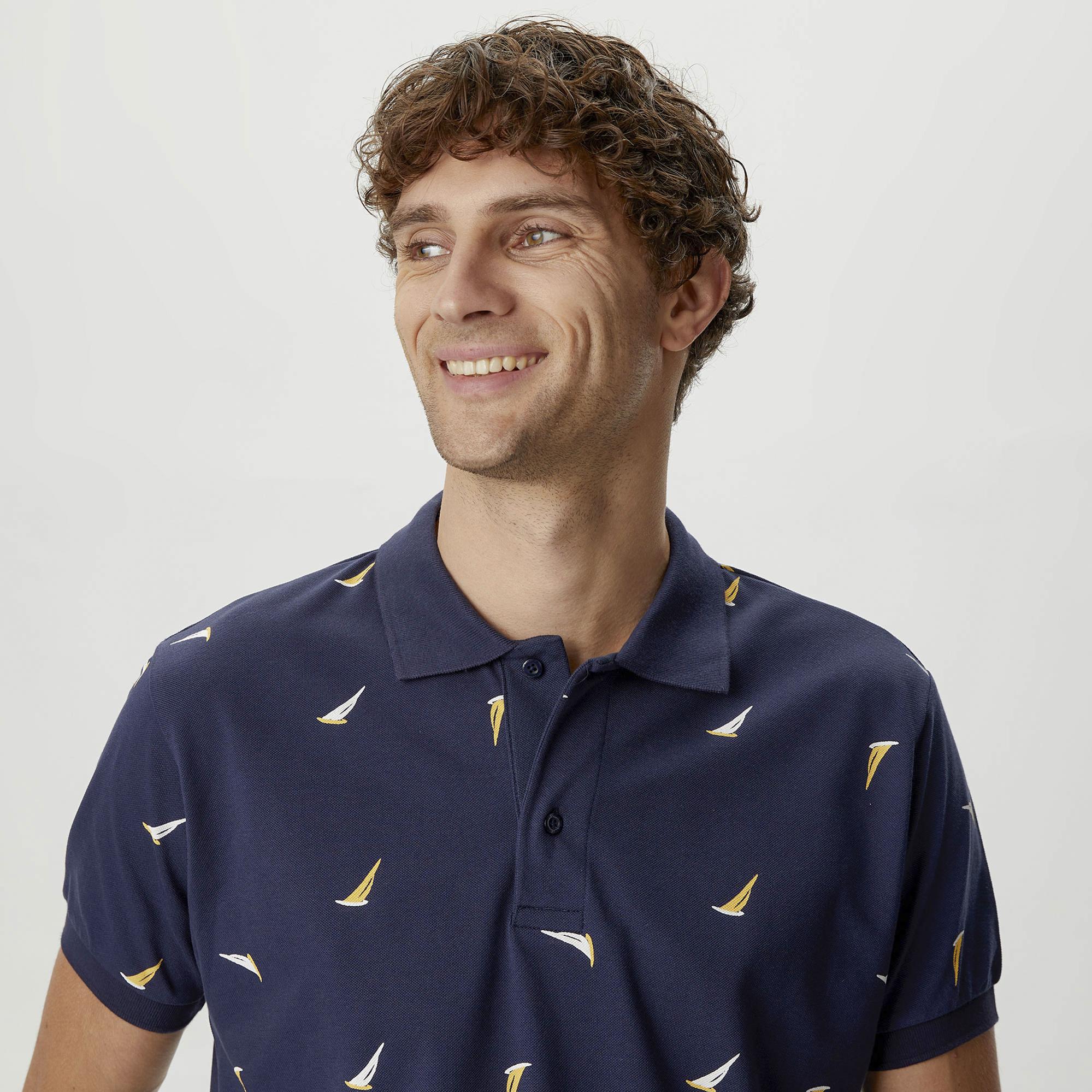 Nautica Erkek Lacivert Classic Fit Kısa Kollu Polo Yaka T-Shirt