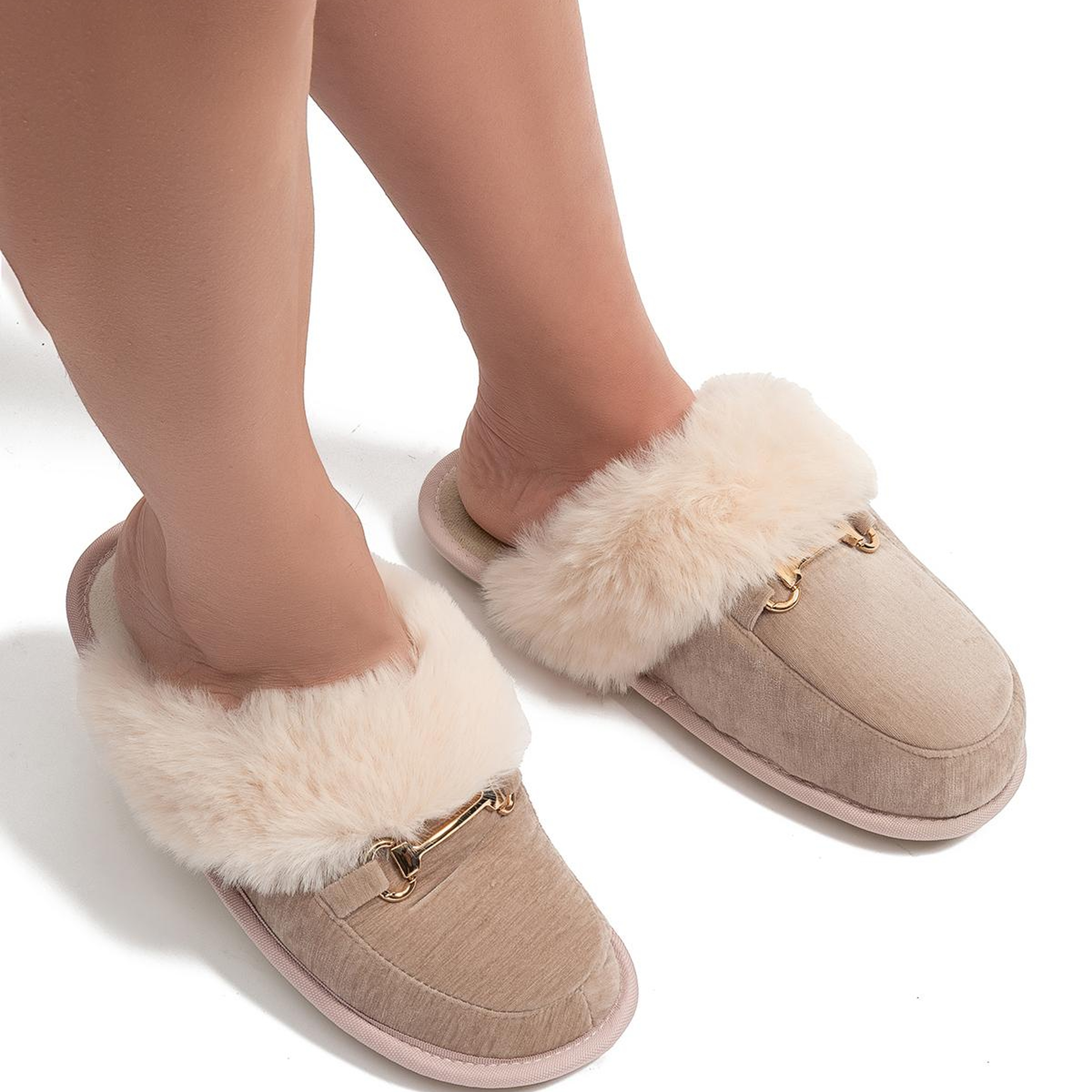 Maya Kadın Tokalı Ev Terliği Bej 37/41