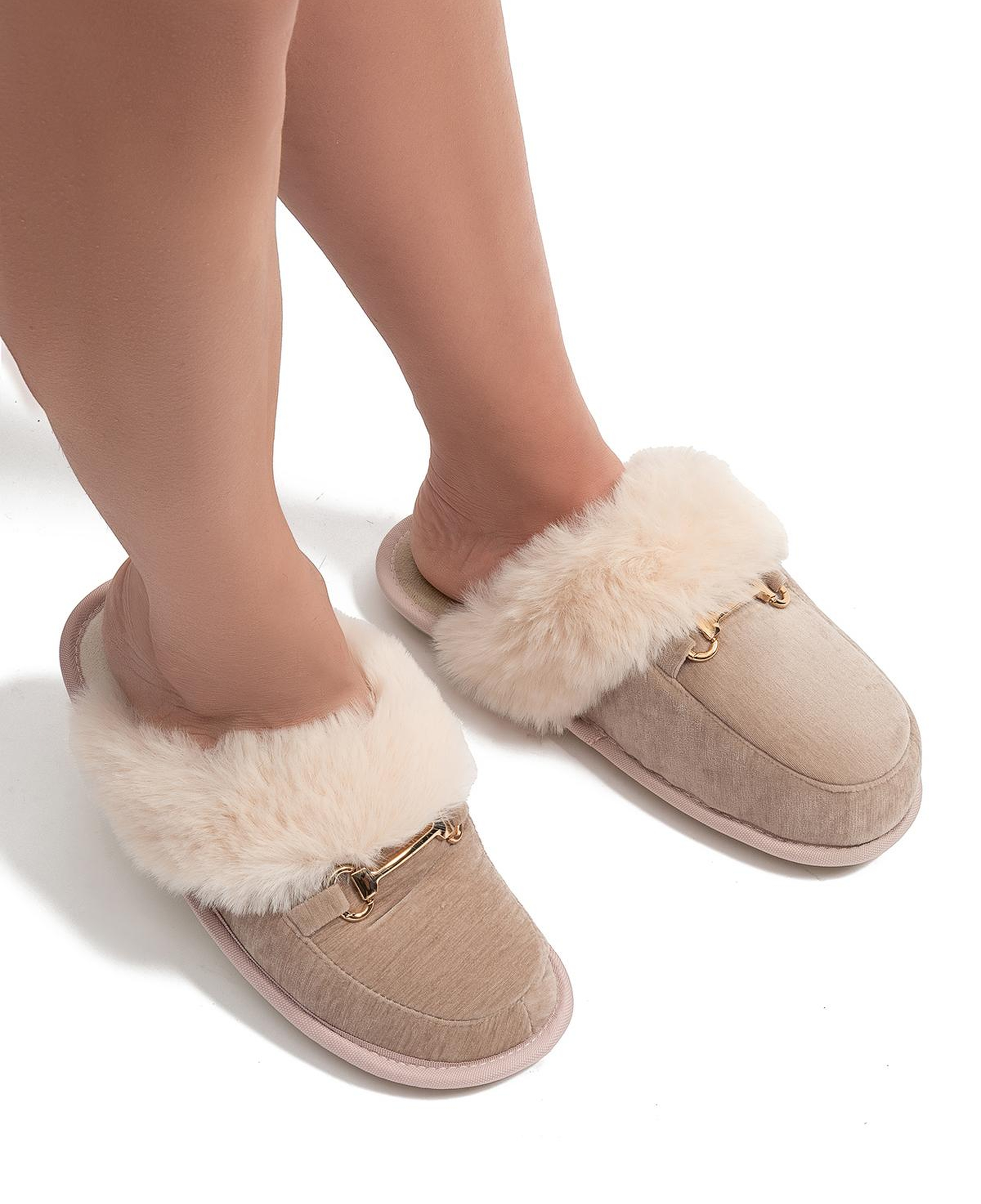 Maya Kadın Tokalı Ev Terliği Bej 37/41