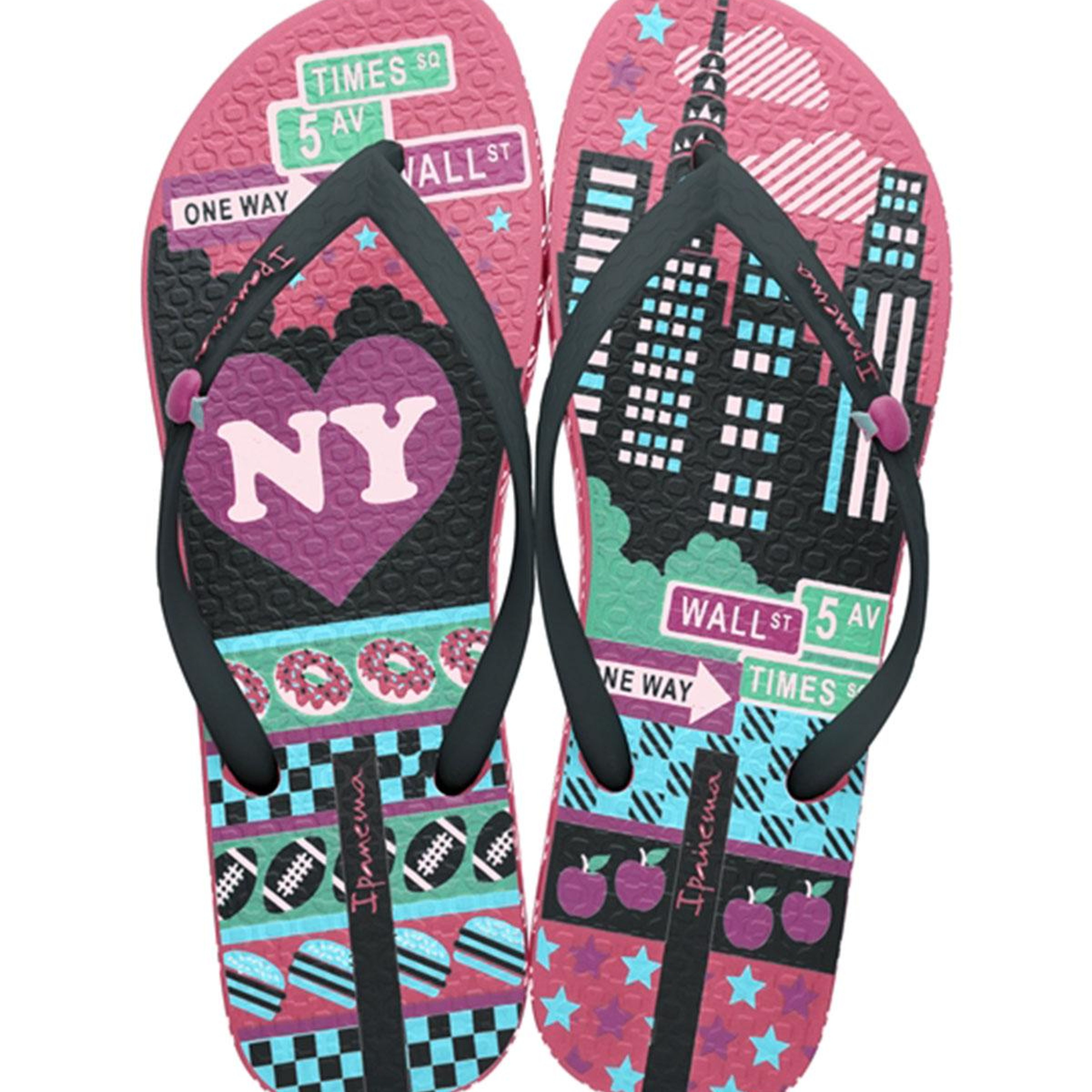 Unique III Çocuk Parmak Arası Terlik Pembe Siyah 25/36