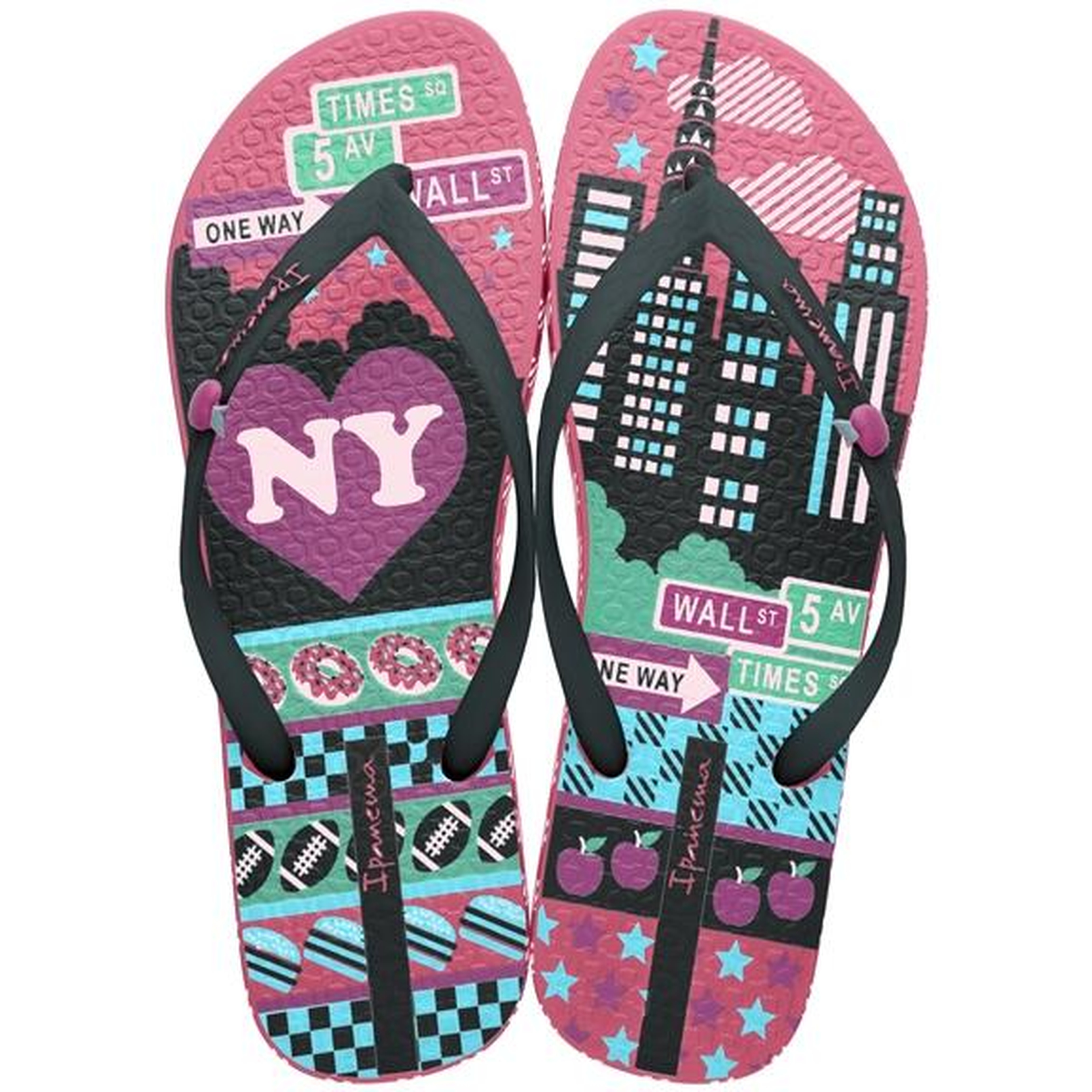 Unique III Çocuk Parmak Arası Terlik Pembe Siyah 25/36