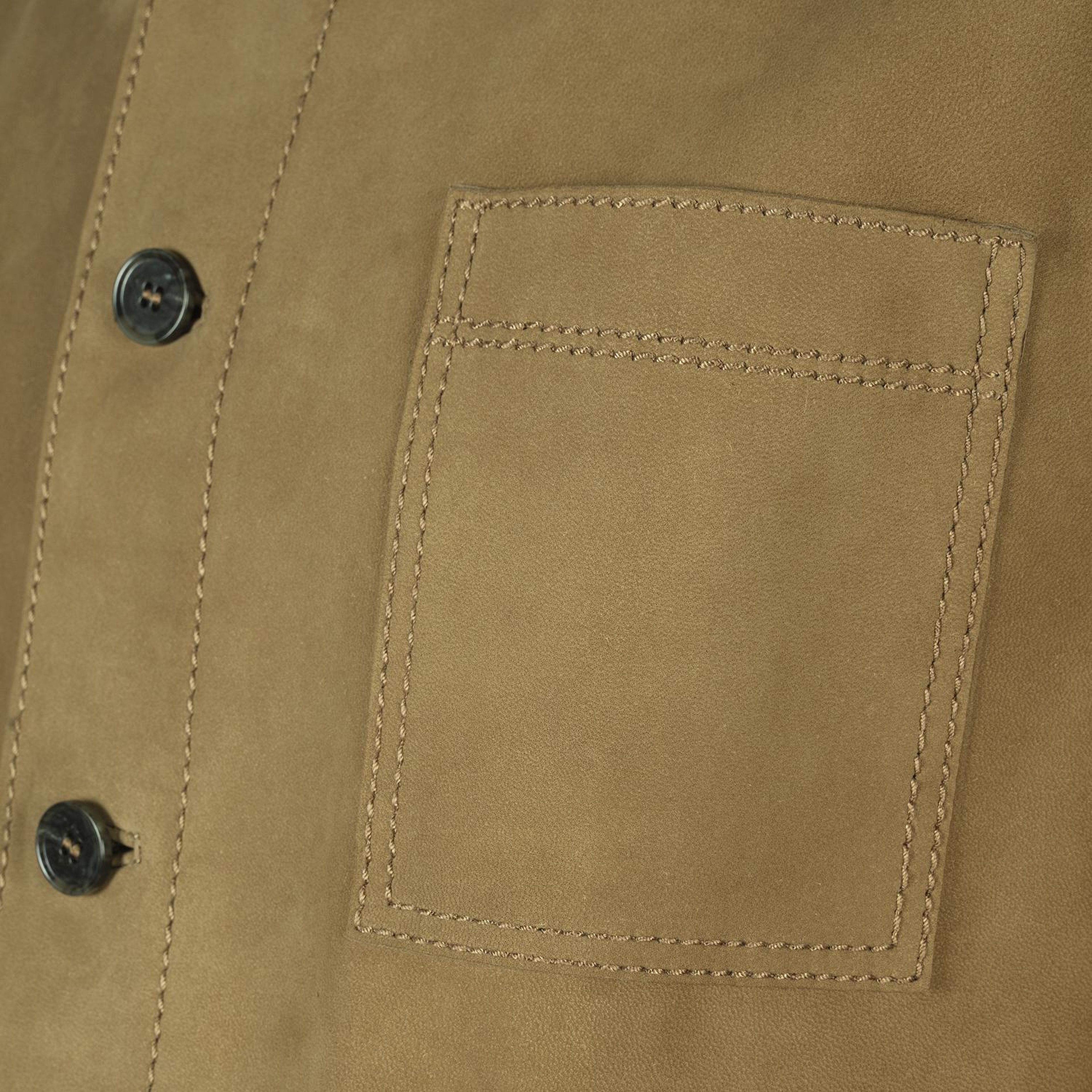 Erkek Hardal Gömlek Yaka Nubuk Ceket