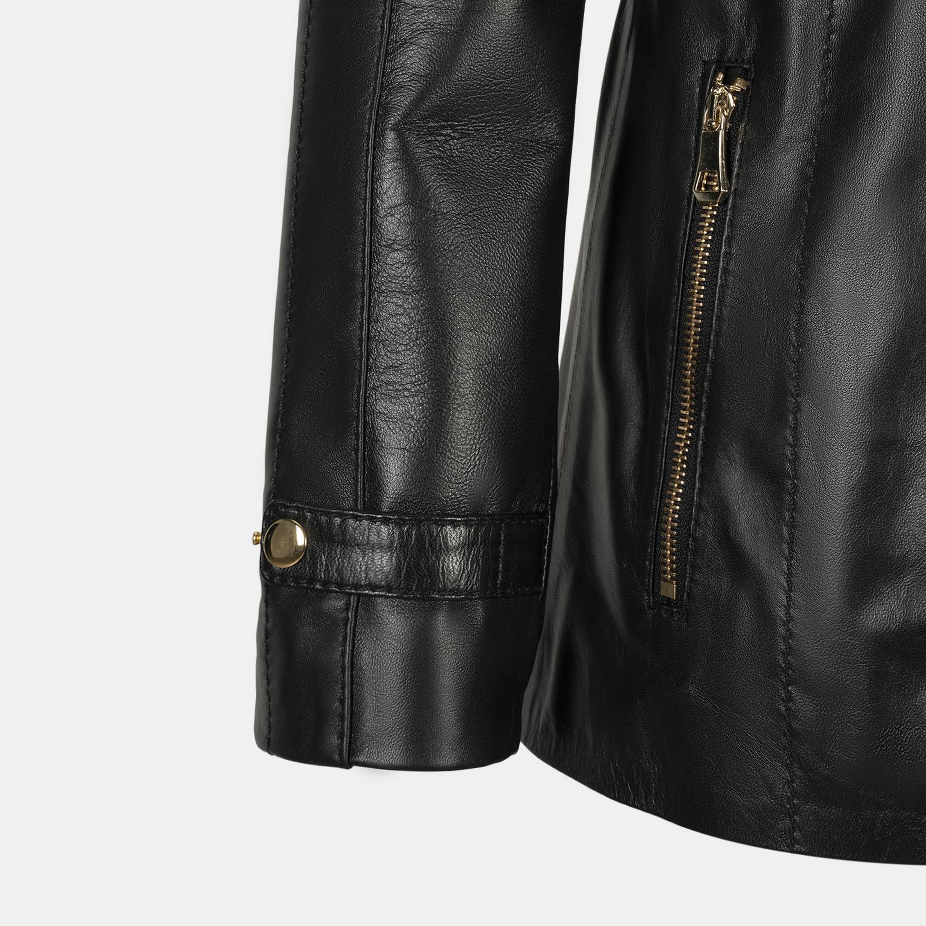 DESA Kadın Siyah Kapüşonlu Deri Mont