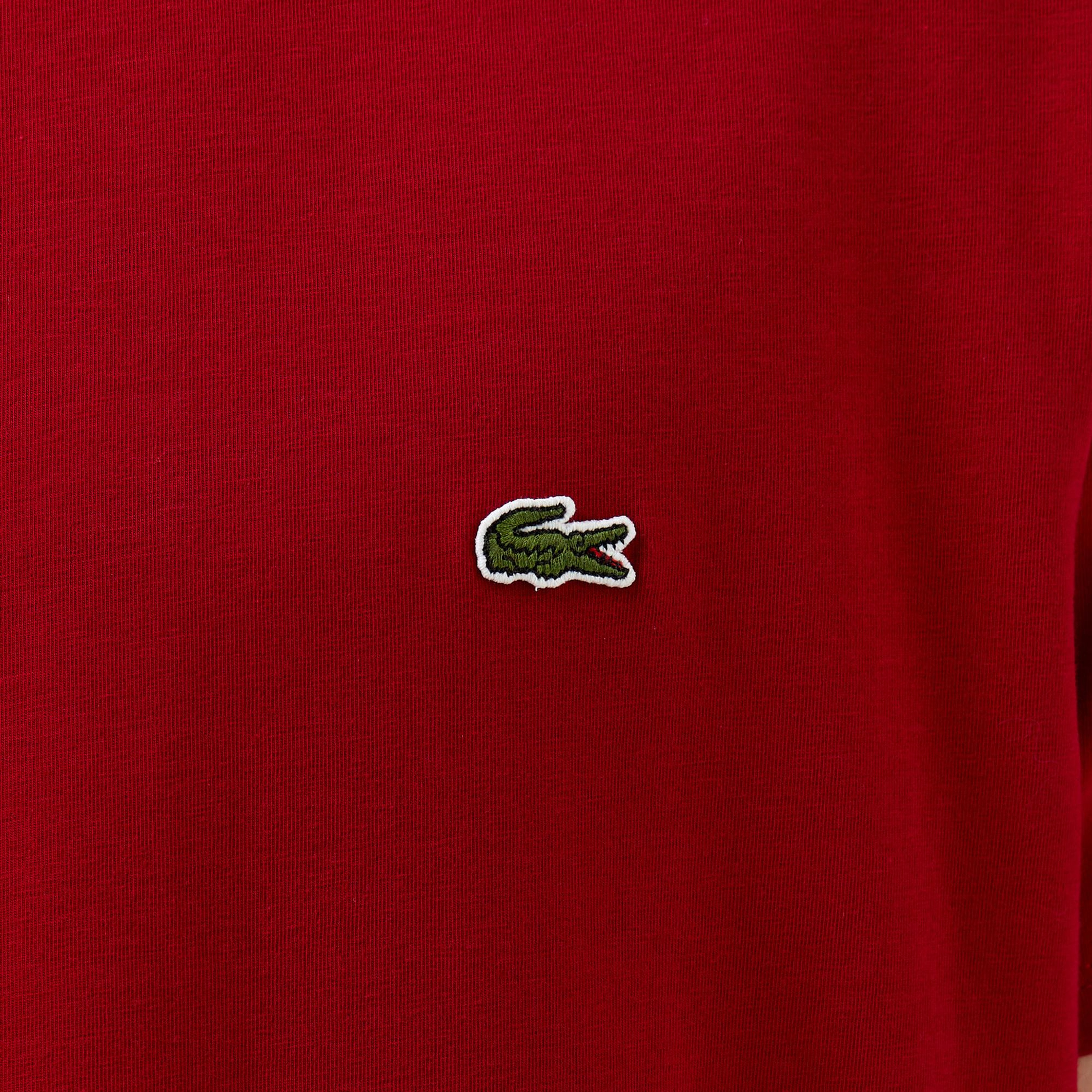 Lacoste Erkek Slim Fit Bisiklet Yaka Bordo T-Shirt
