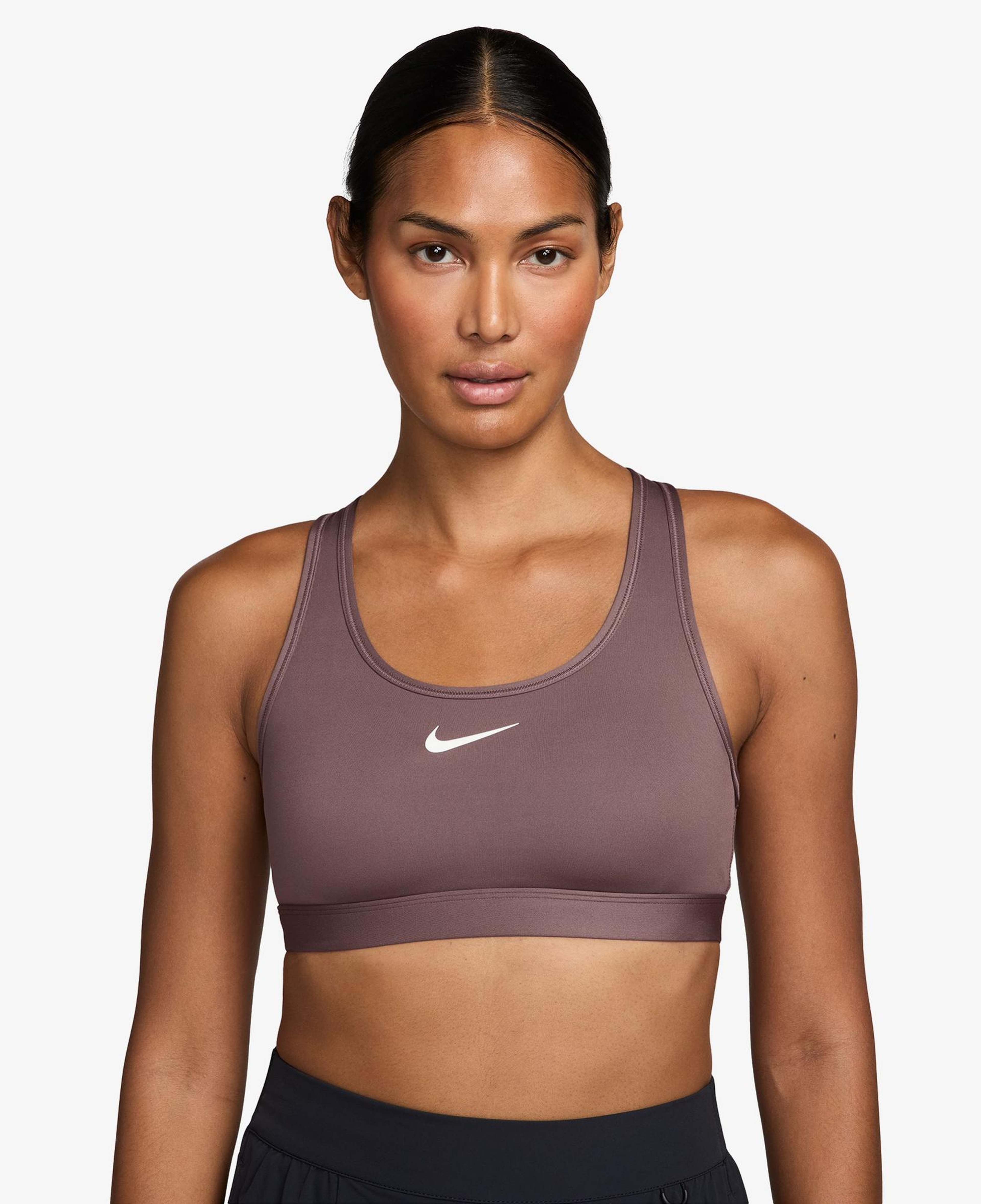 Nike Swoosh Medium Support Kadın Bordo Bra