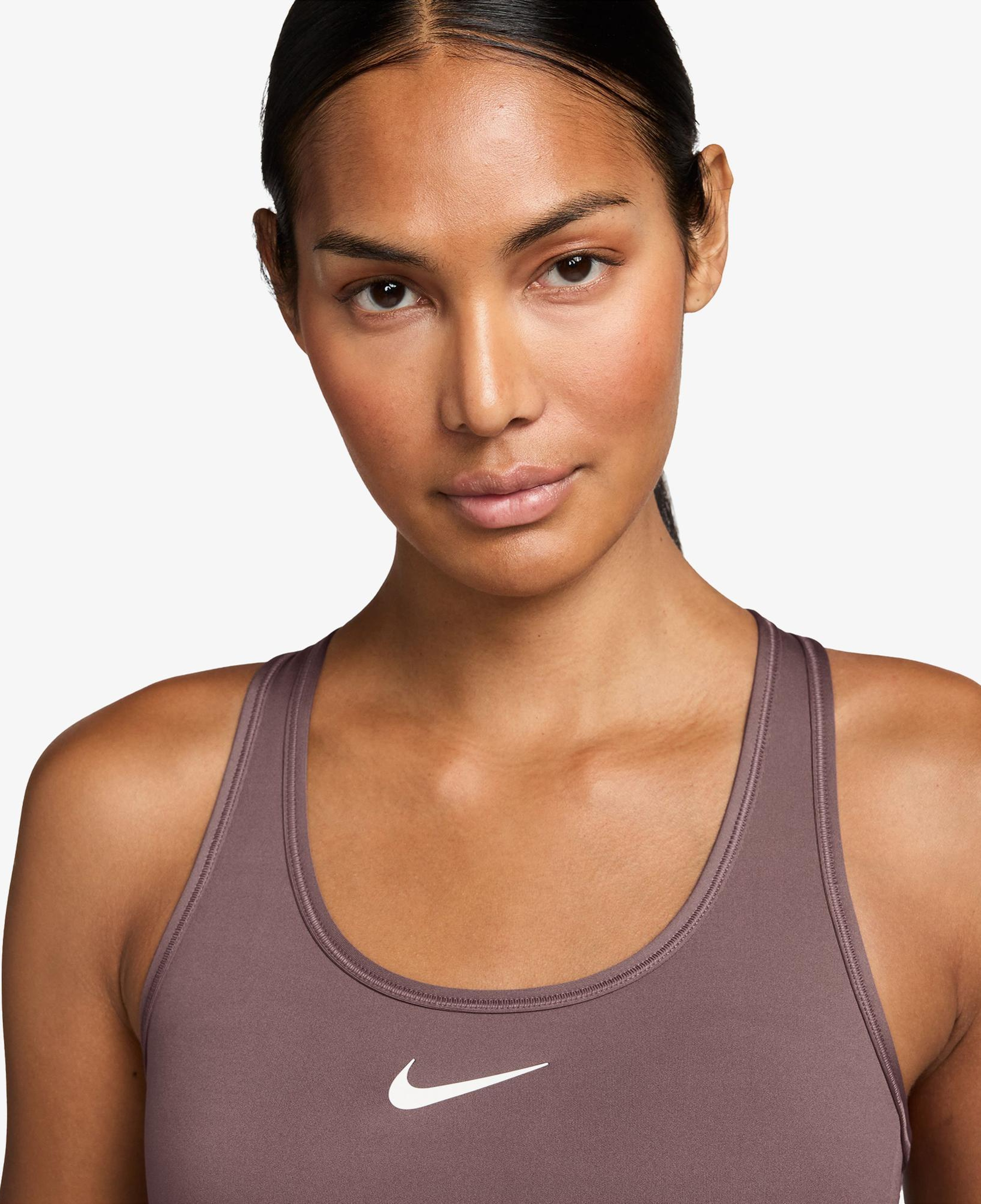 Nike Swoosh Medium Support Kadın Bordo Bra
