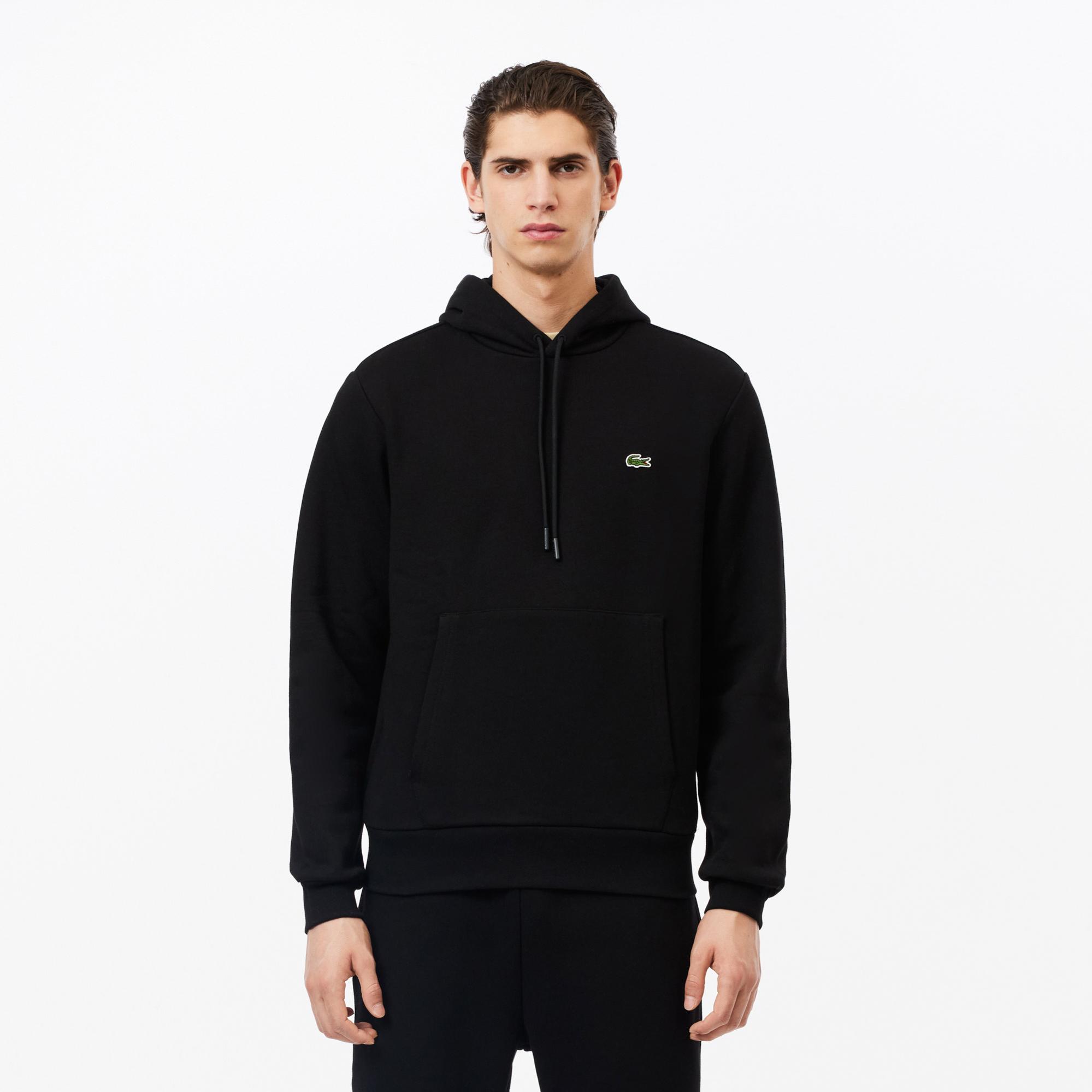 Lacoste Erkek Classic Fit Kapüşonlu Siyah Sweatshirt