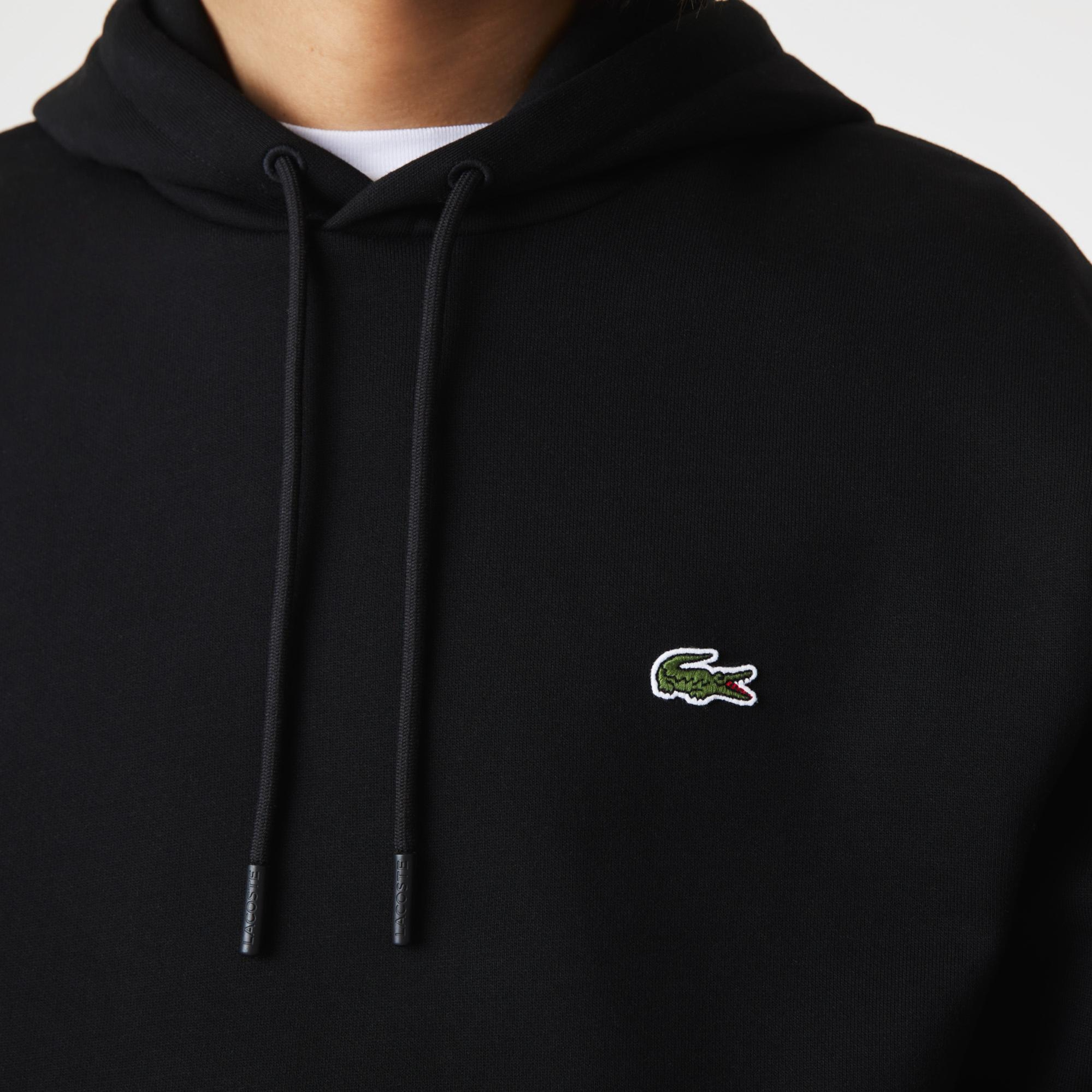 Lacoste Erkek Classic Fit Kapüşonlu Siyah Sweatshirt