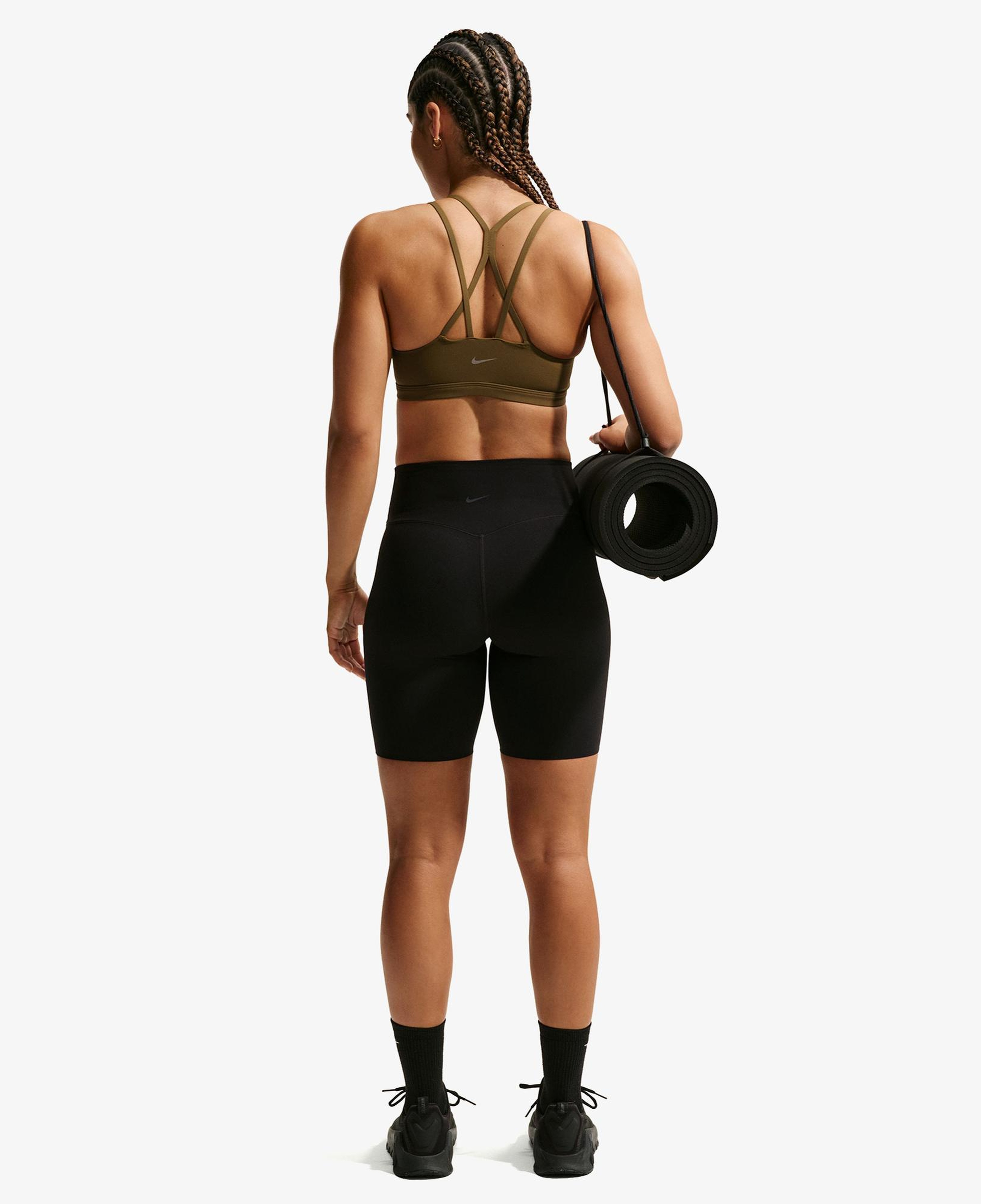 Nike Dri-Fit Zenvy Strappy Kadın Haki Bra