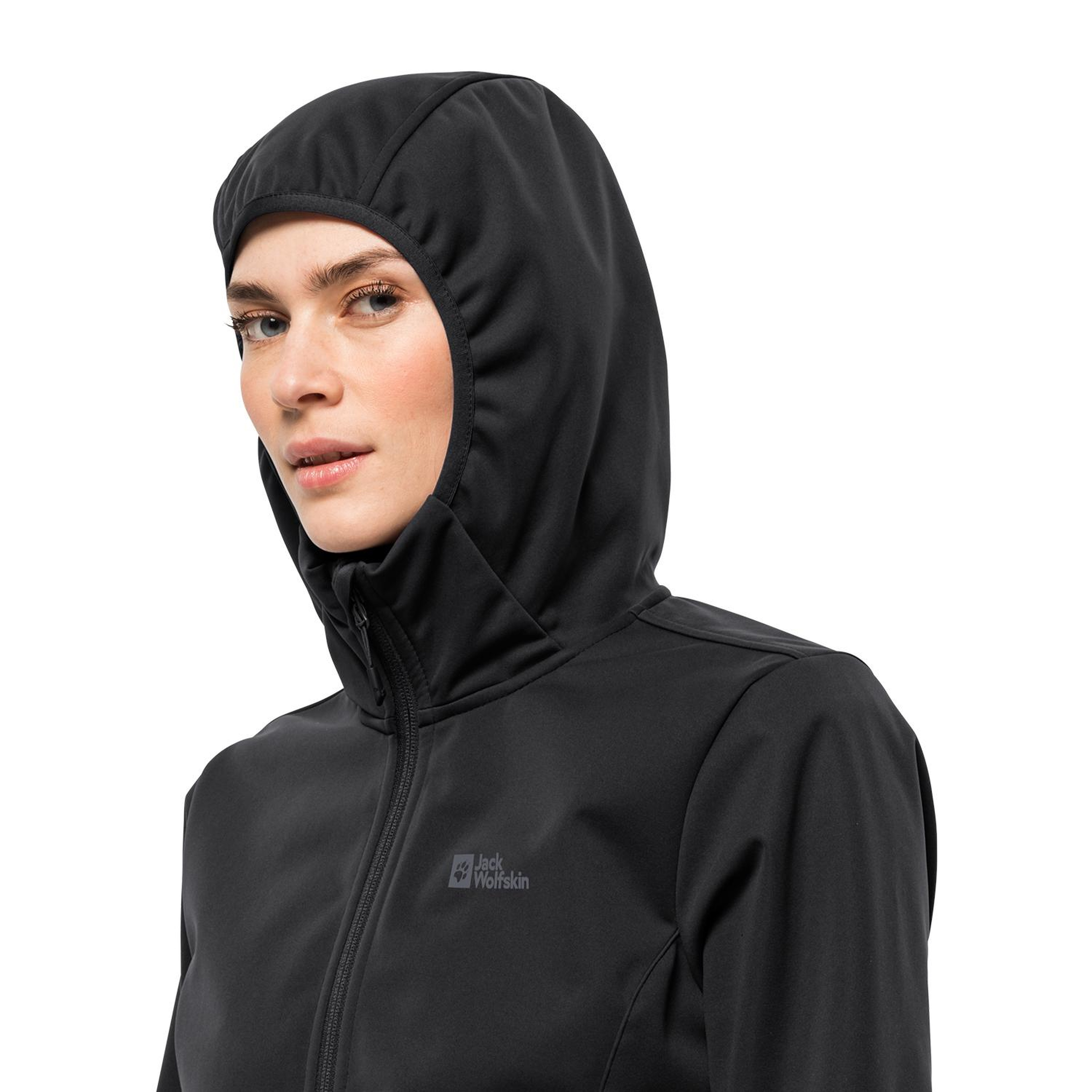 Jack Wolfskin Windhain Hoody Kadın Siyah Softshell