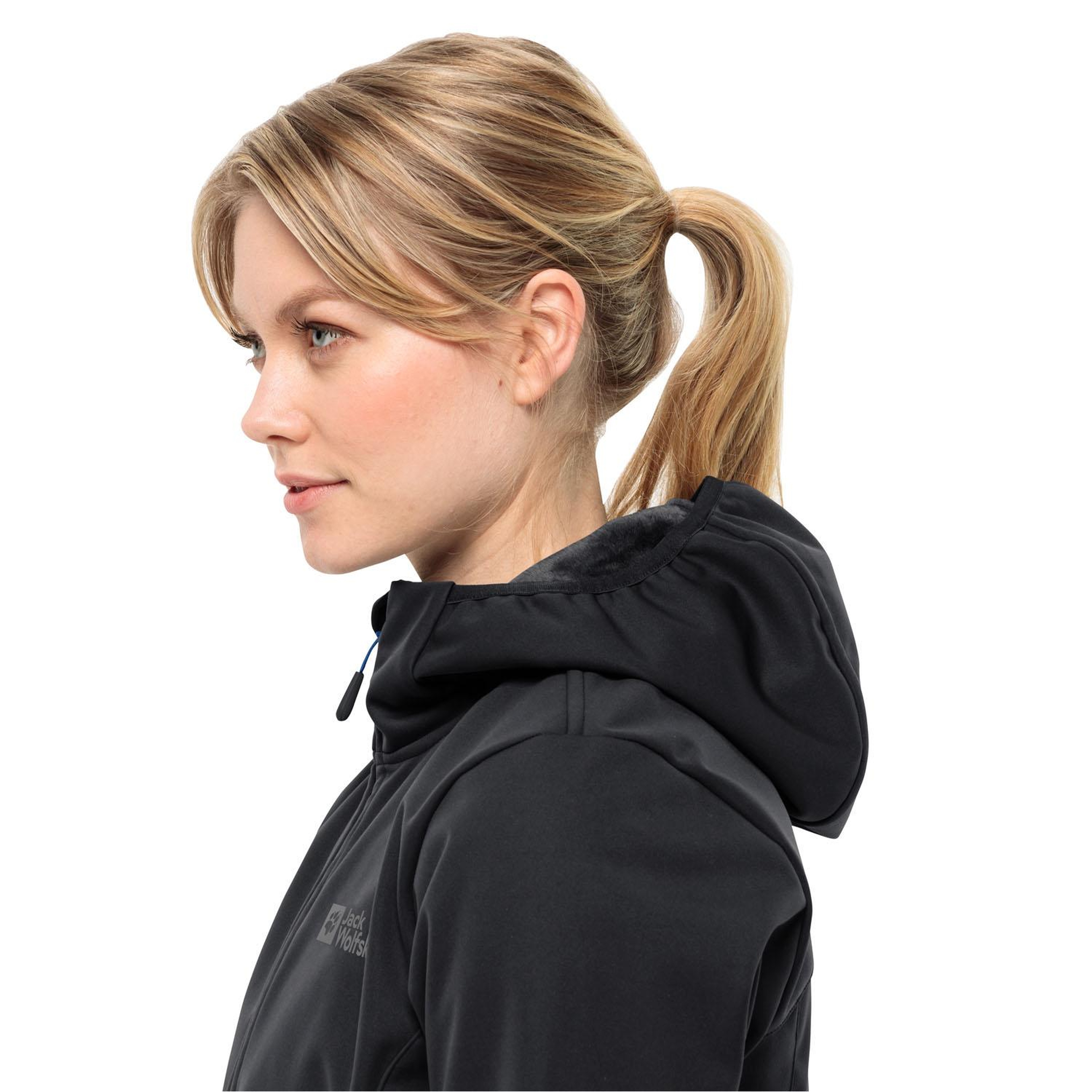 Jack Wolfskin Windhain Hoody Kadın Siyah Softshell
