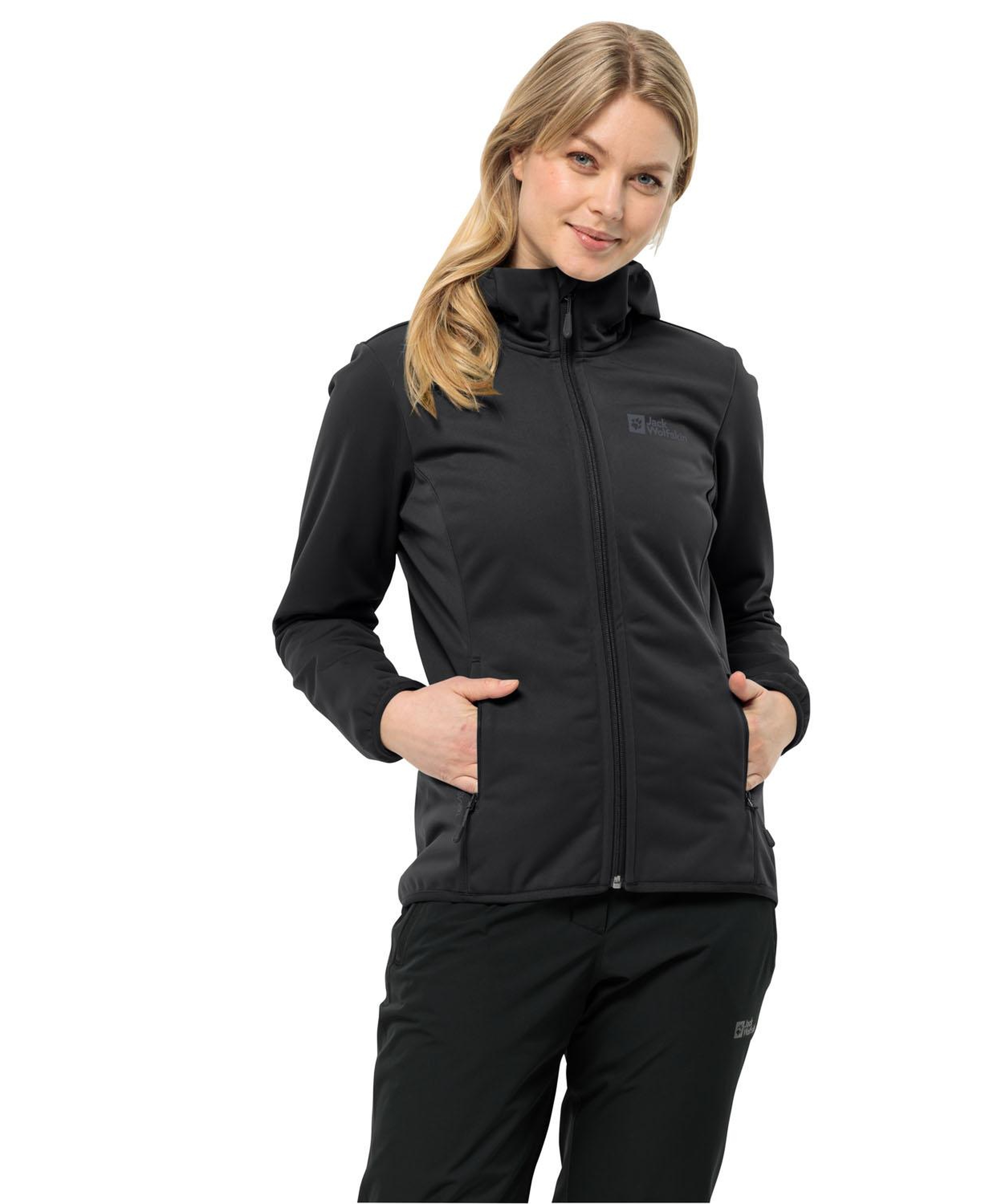 Jack Wolfskin Windhain Hoody Kadın Siyah Softshell
