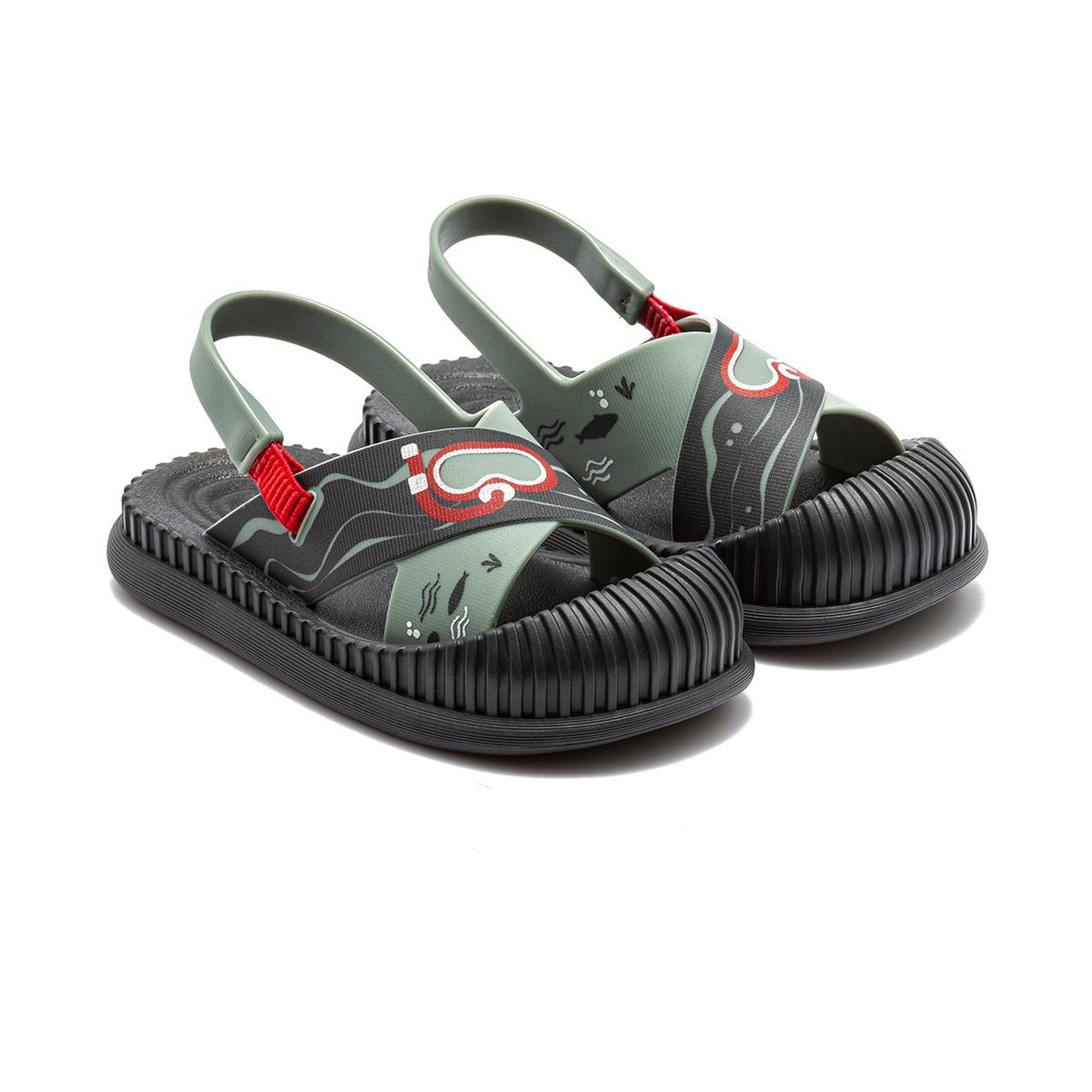 Fun Sea Çocuk Sandalet Gri-Yeşil 19/27