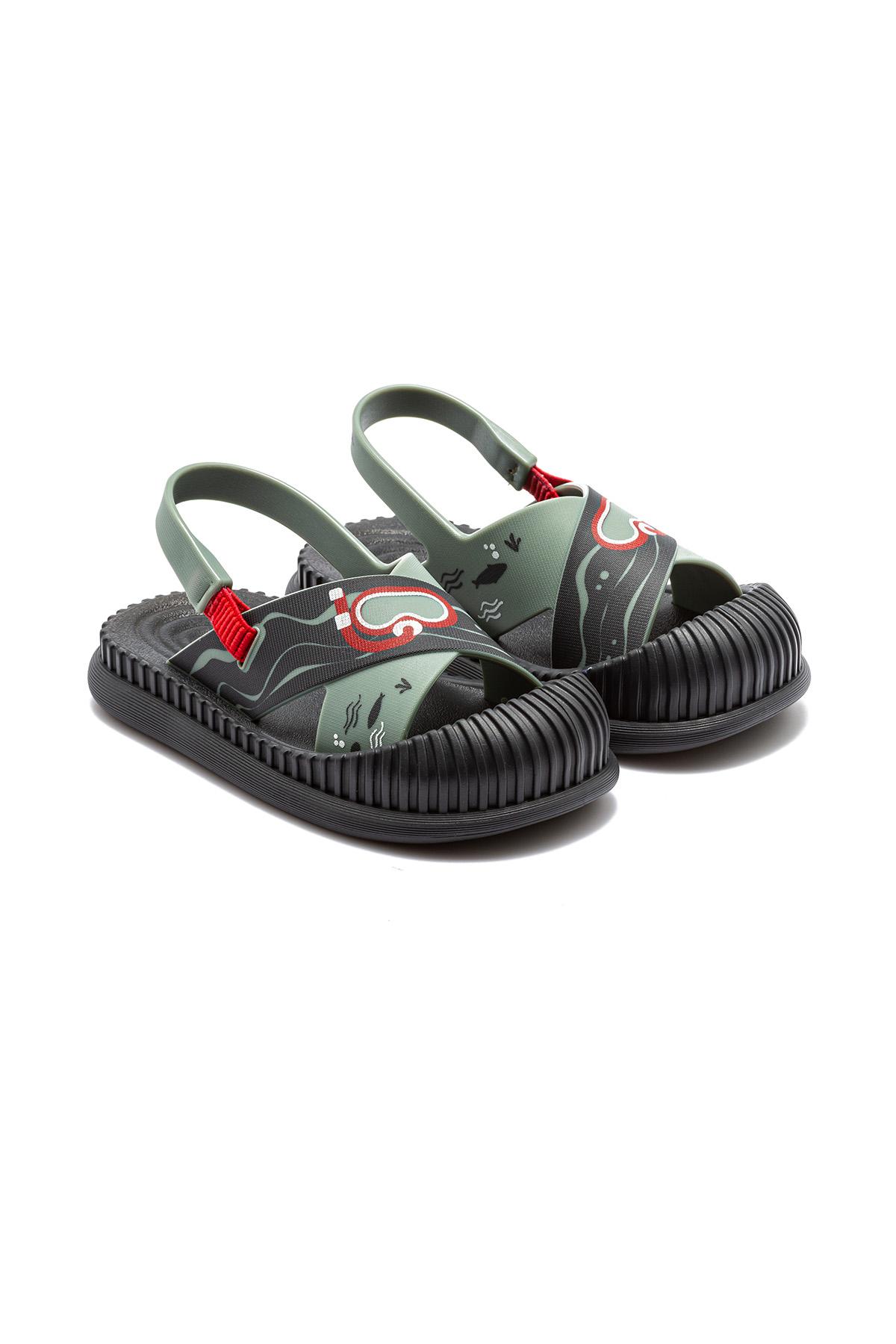 Fun Sea Çocuk Sandalet Gri-Yeşil 19/27