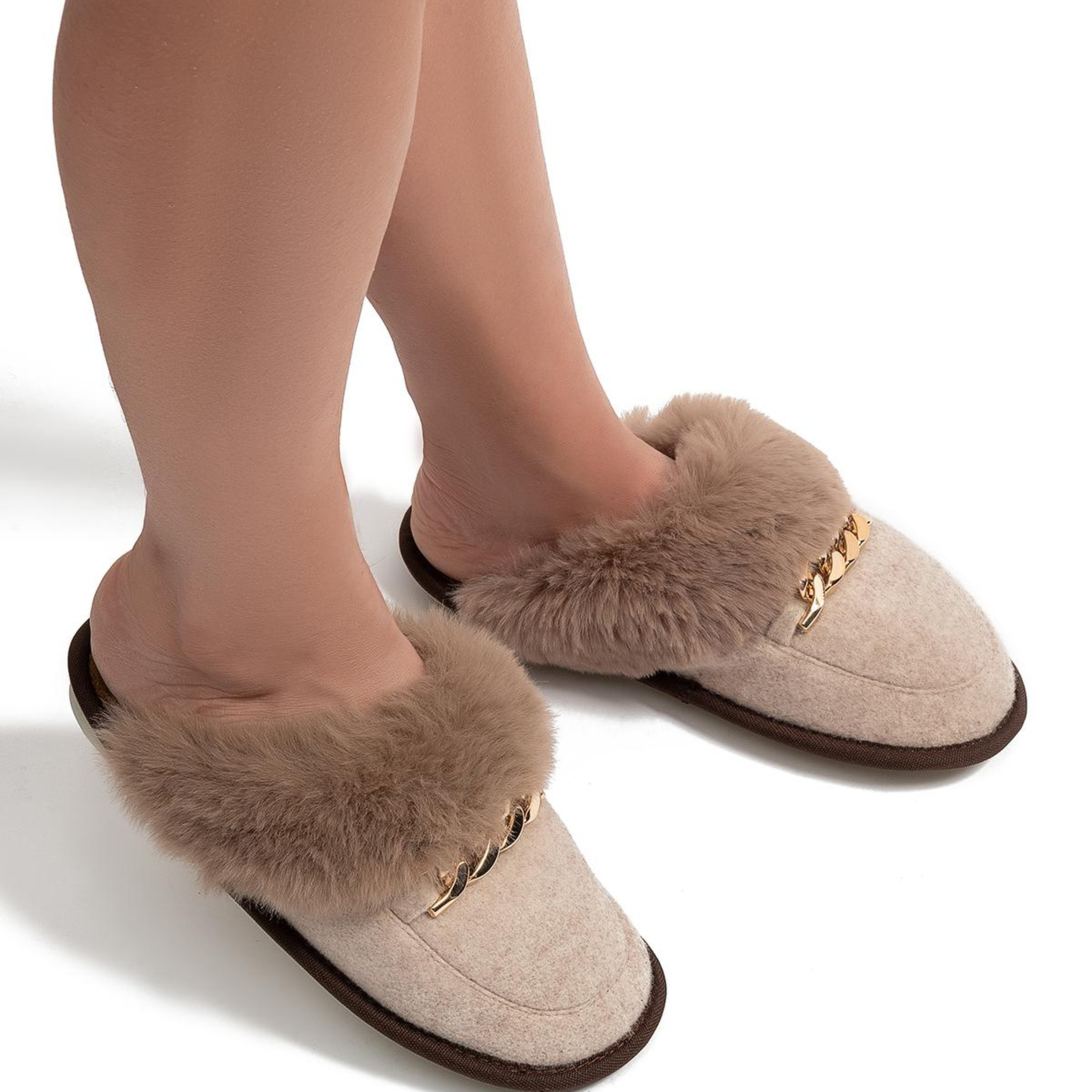 Suzi Kadın Tokalı Ev Terliği Bej 37/41