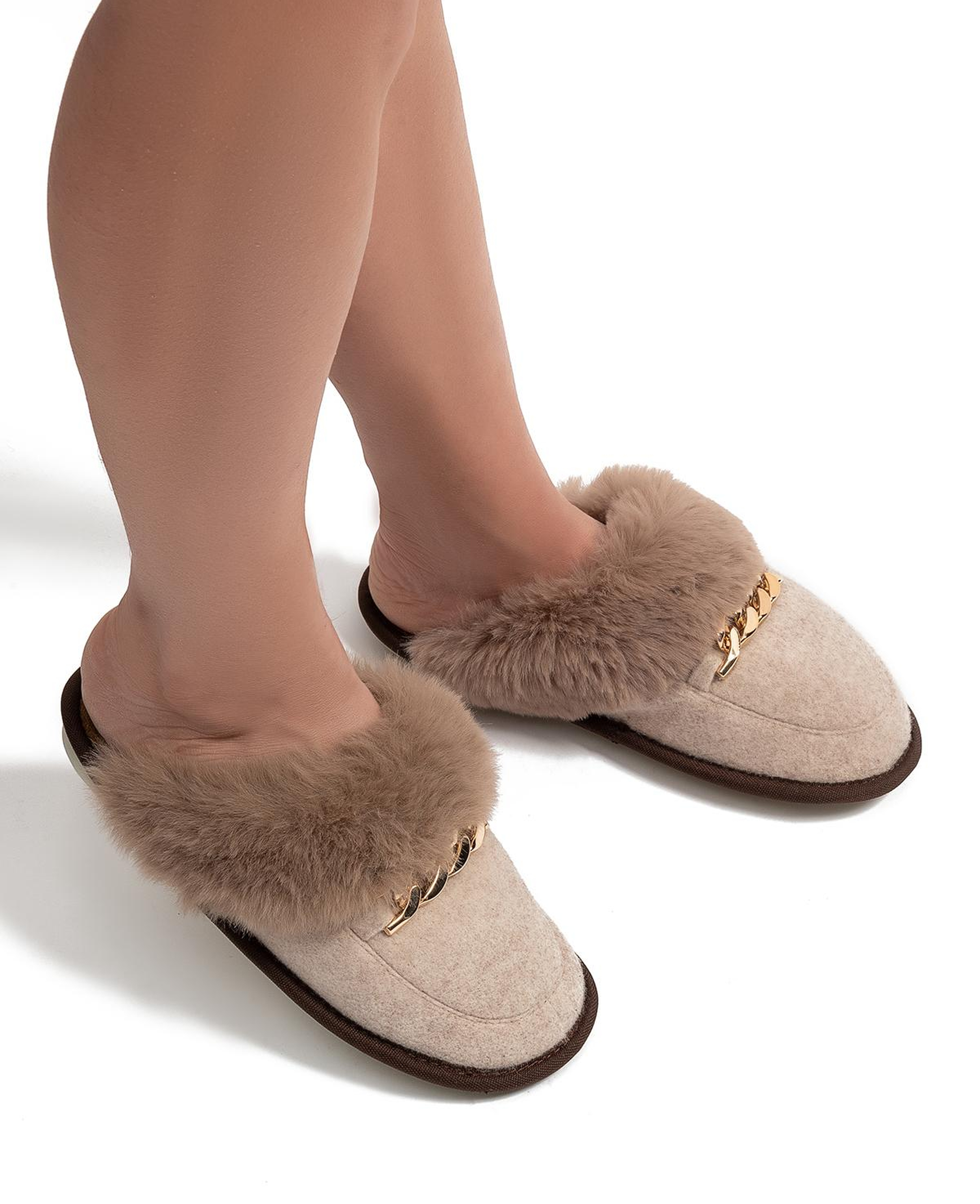 Suzi Kadın Tokalı Ev Terliği Bej 37/41