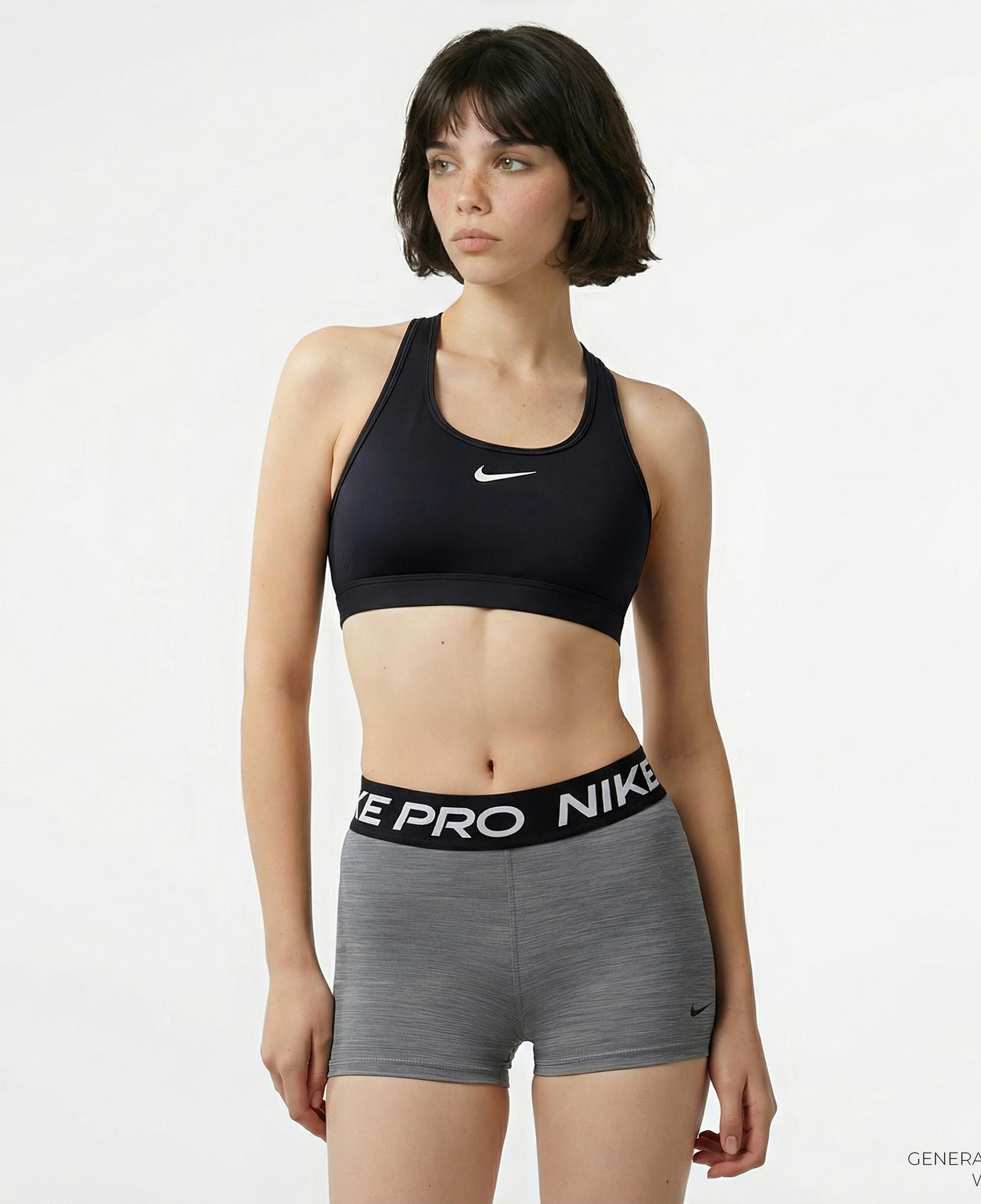 Nike Swoosh Med Sport Kadın Siyah Bra