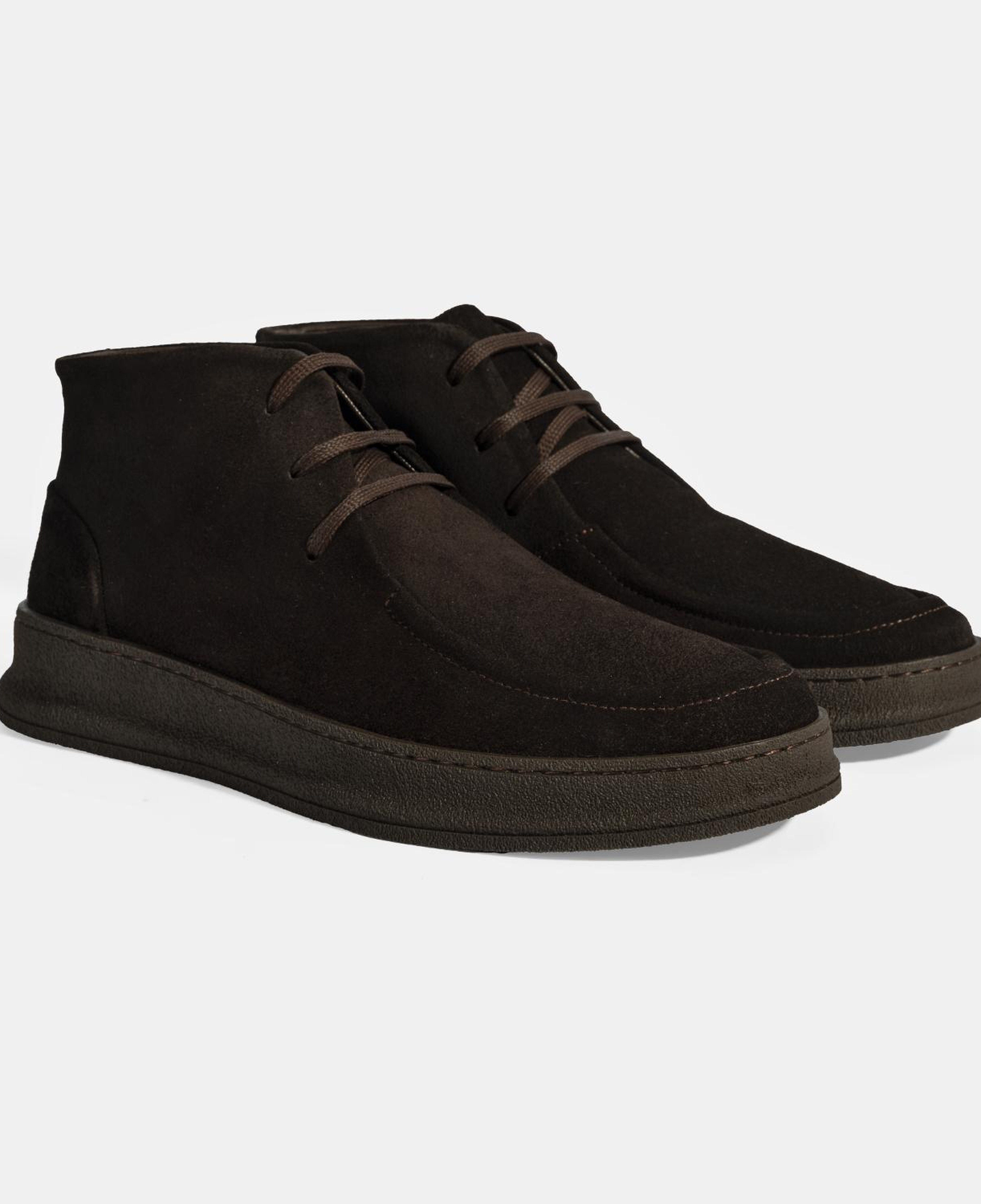 Erkek Kahve Bağcıklı Süet Deri Bot