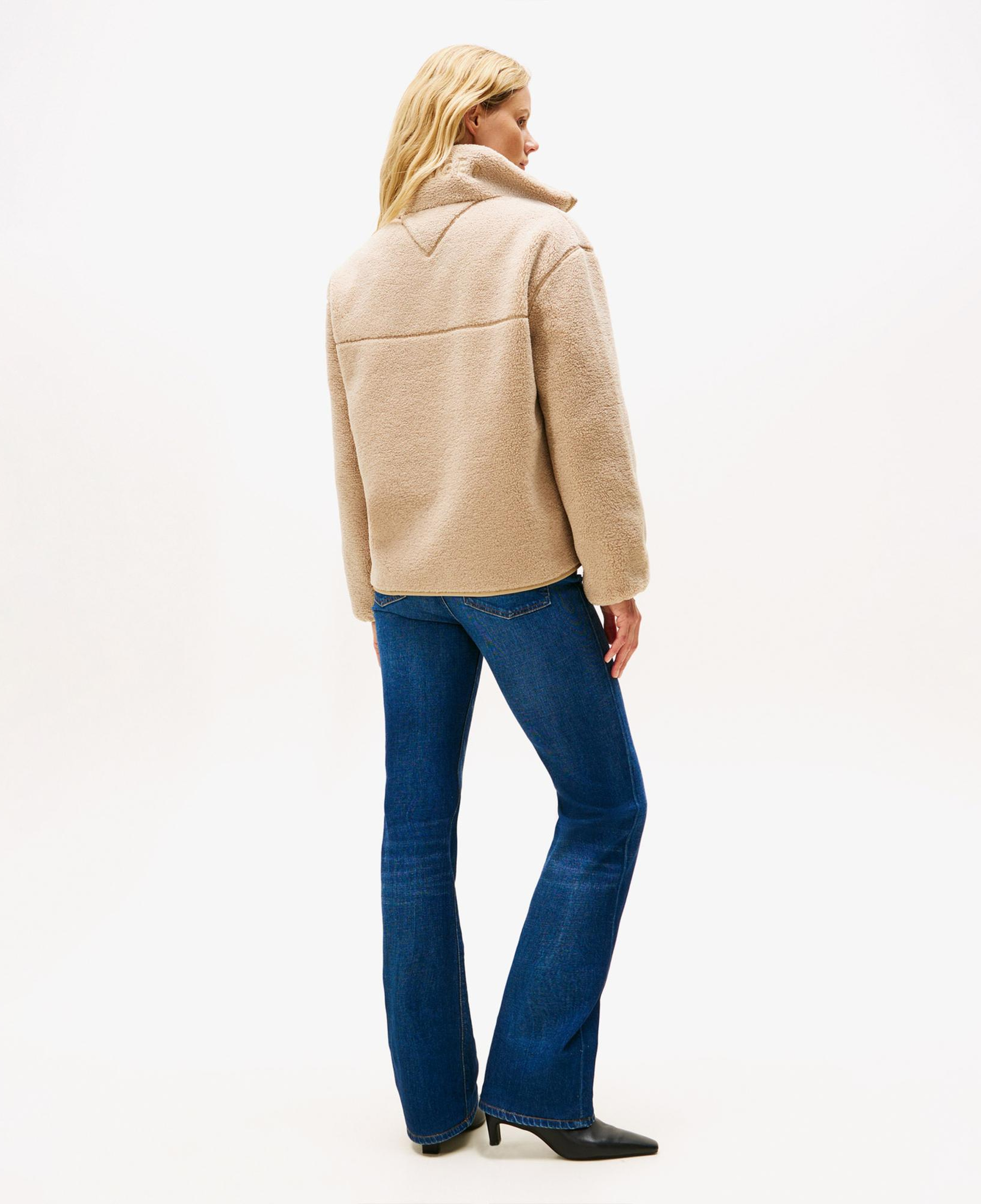 Tommy Hilfiger Teddy Zip Up Regular Kadın Bej Ceket