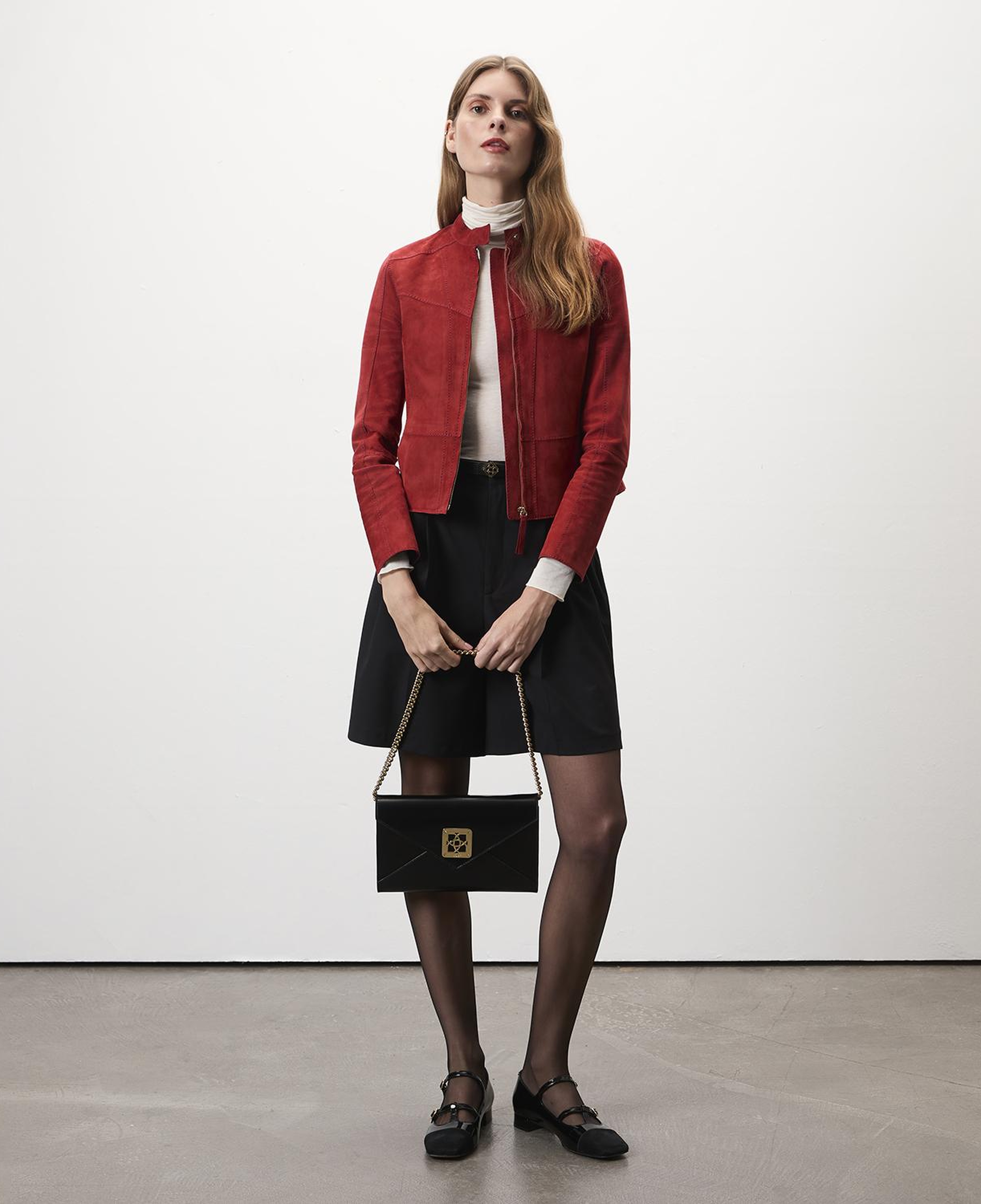 Chantoya Kırmızı Kadın Süet Ceket