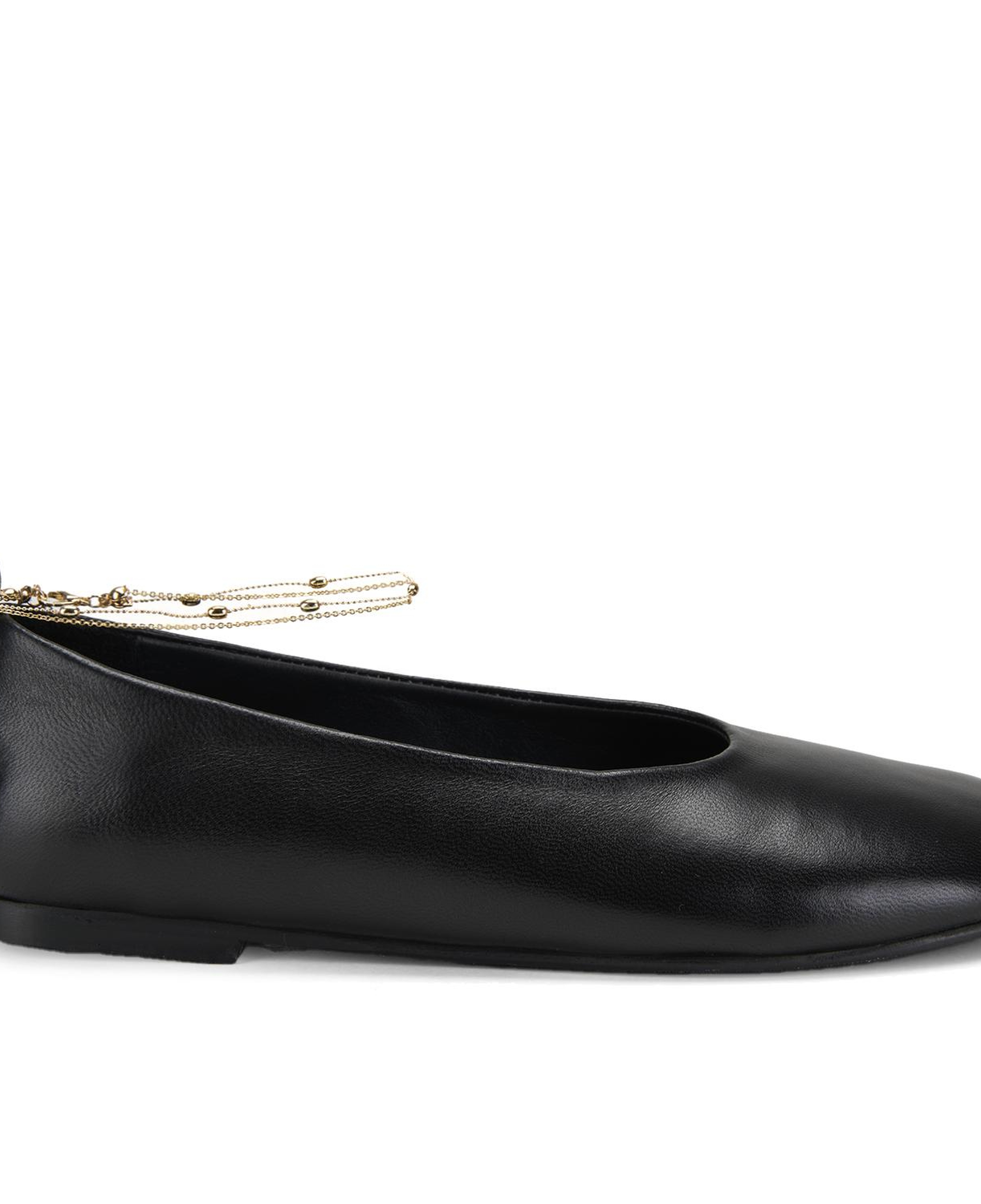 Kadın Siyah Zincir Detaylı Babet