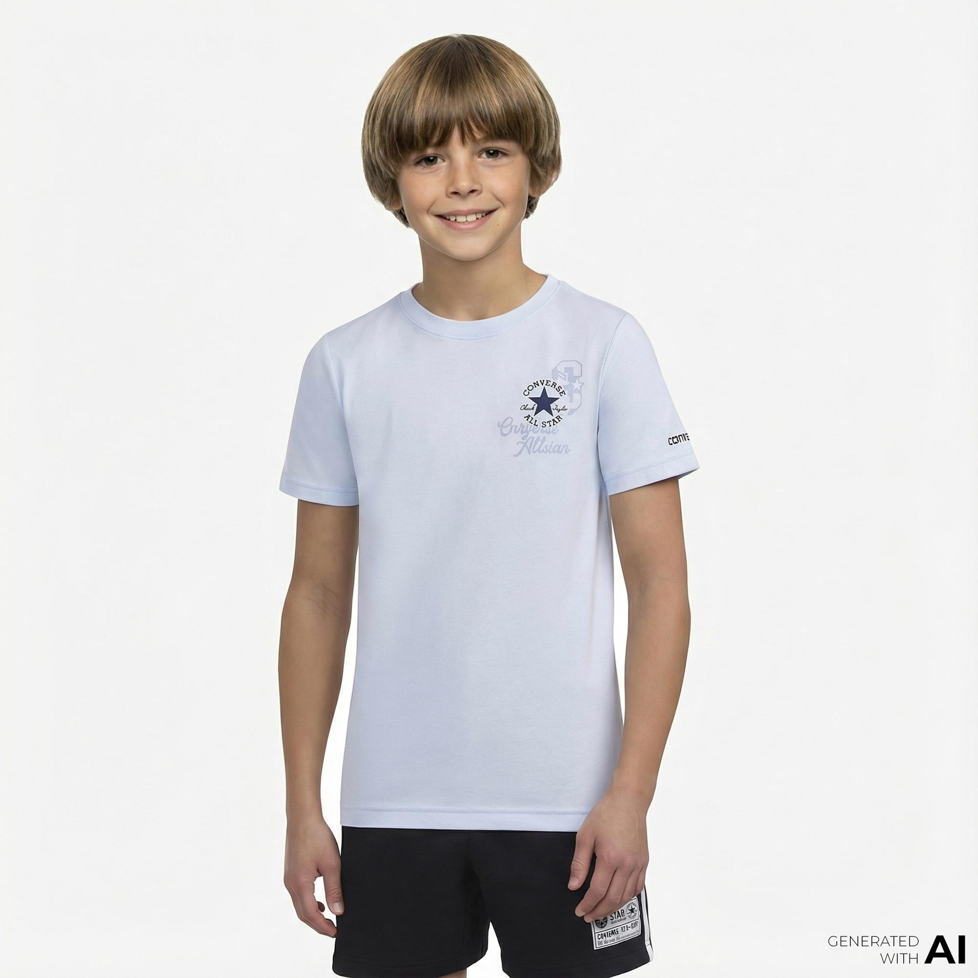 Converse Chuck Taylor All Star Çocuk Açık Mavi T-Shirt