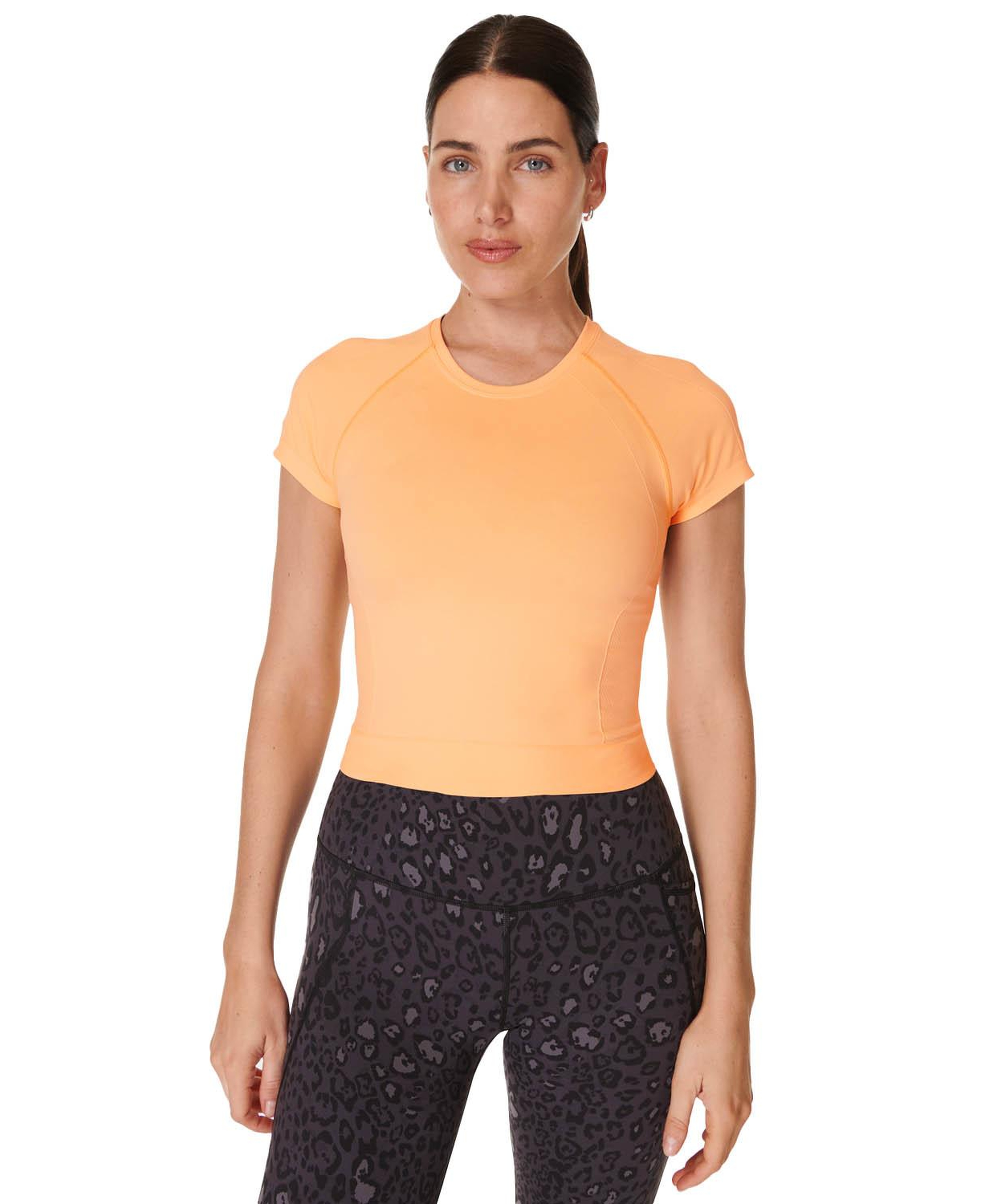 Sweaty Betty Athlete Crop Seamless Workout Kadın Turuncu Koşu Tank Top