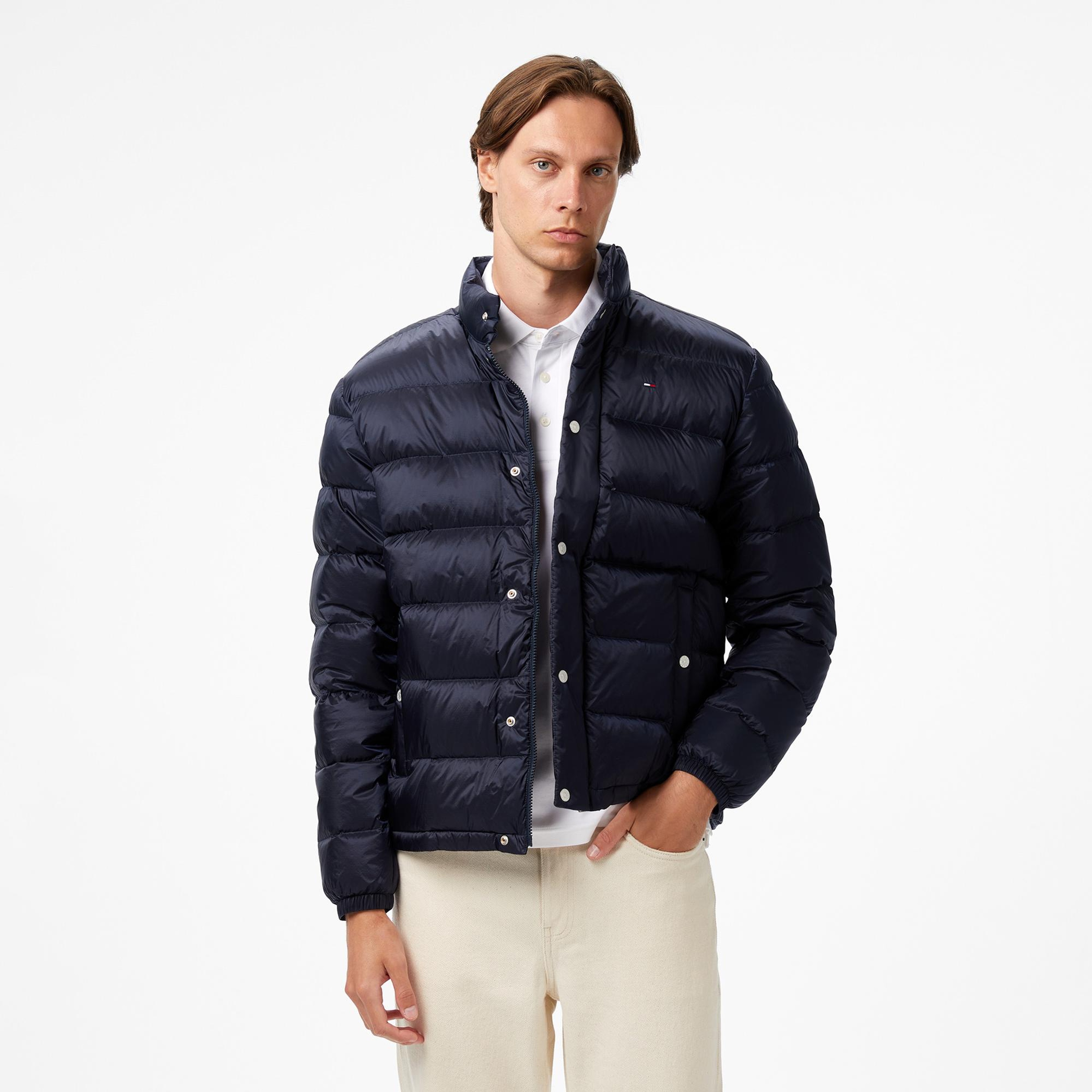 Tommy Jeans Light Down Erkek Puffer Lacivert Mont