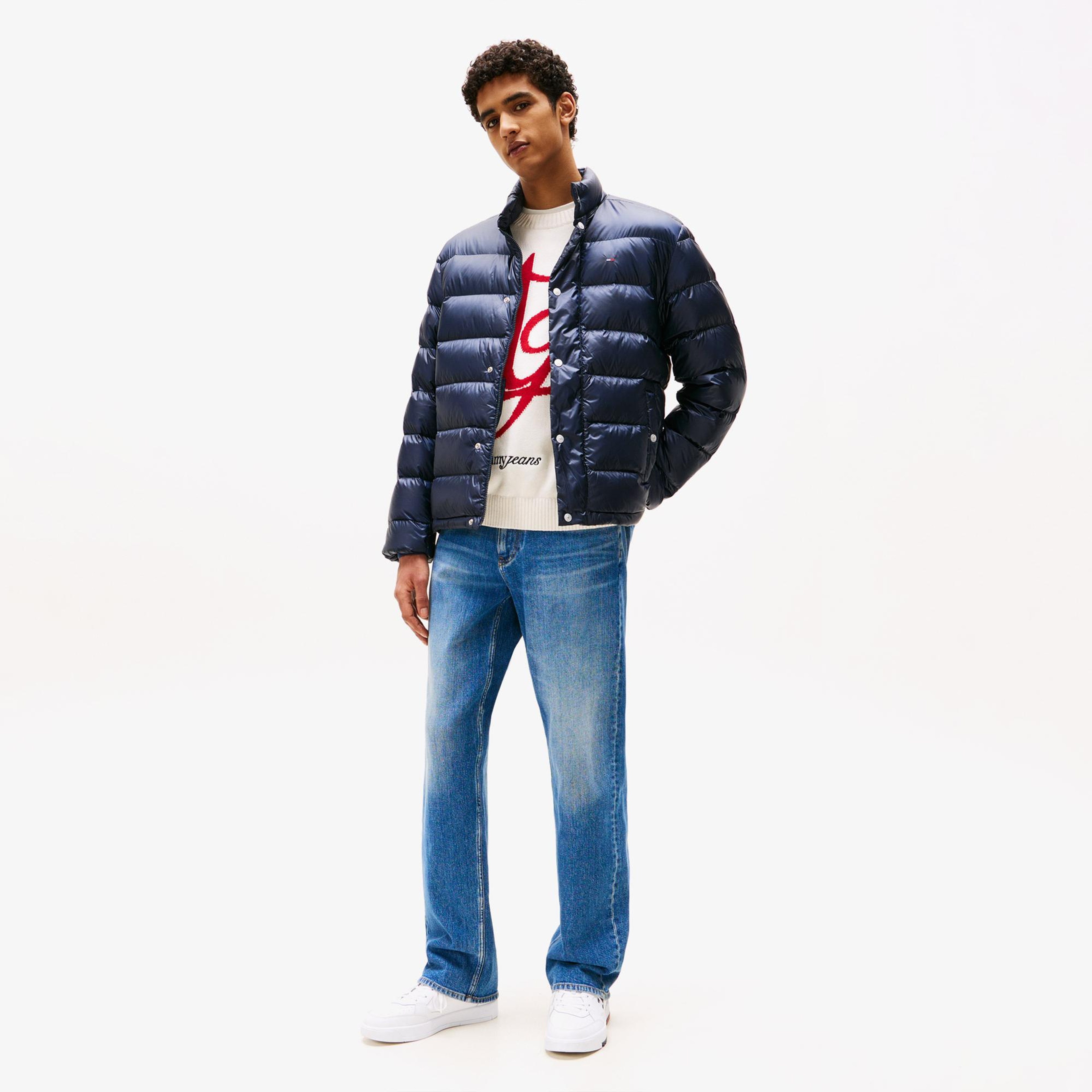 Tommy Jeans Light Down Erkek Puffer Lacivert Mont