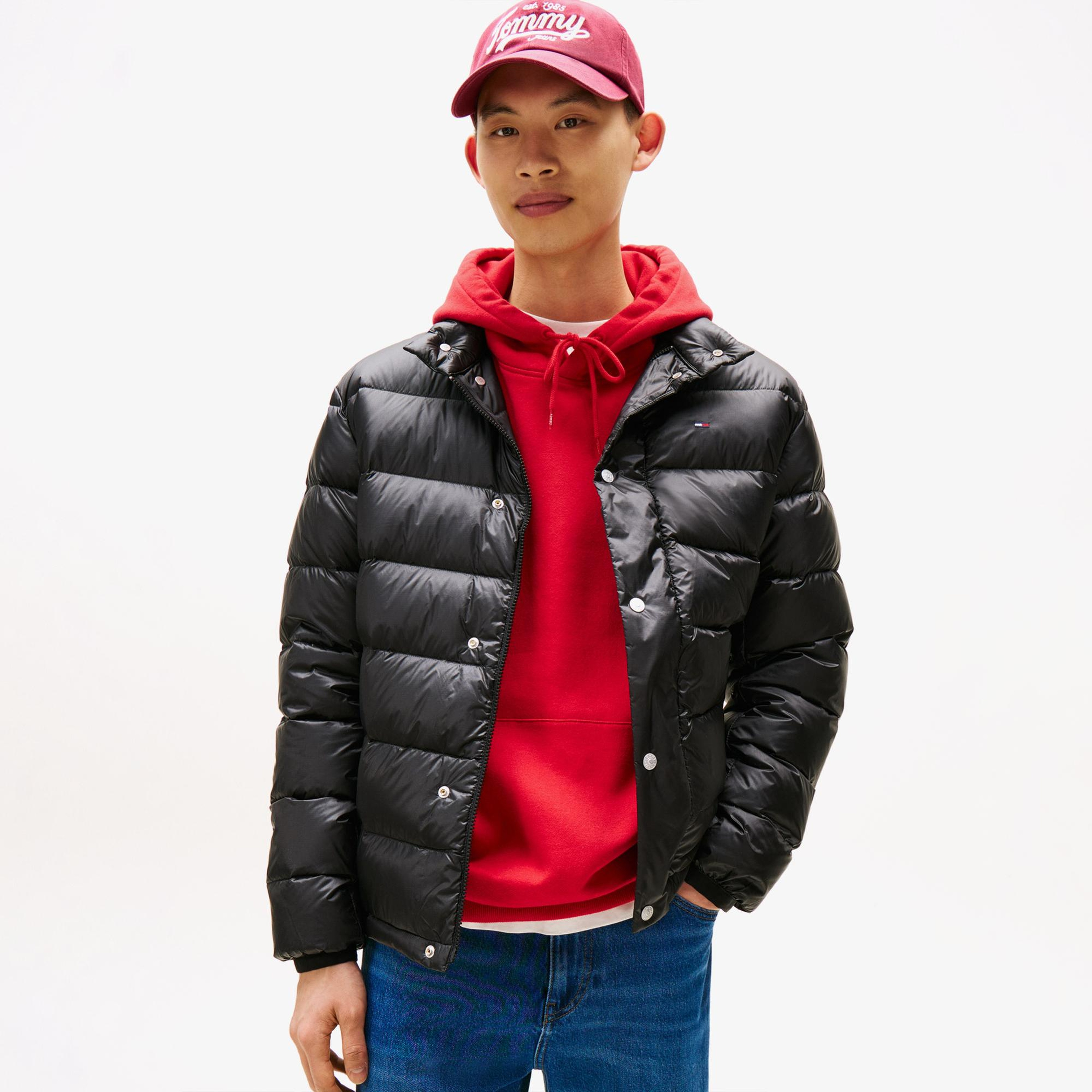 Tommy Jeans Light Down Erkek Puffer Siyah Mont