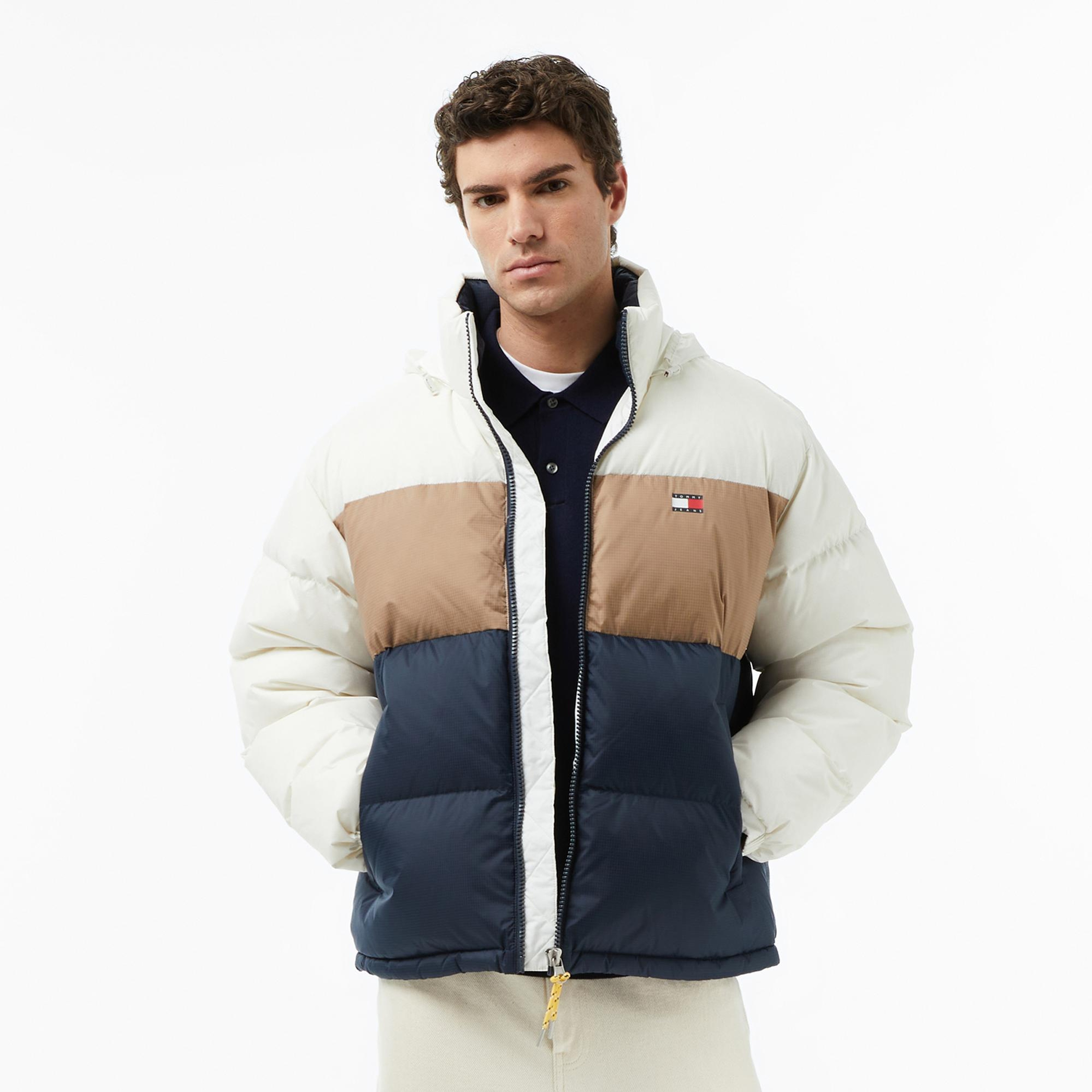 Tommy Jeans Alaska Erkek Beyaz Puffer Mont