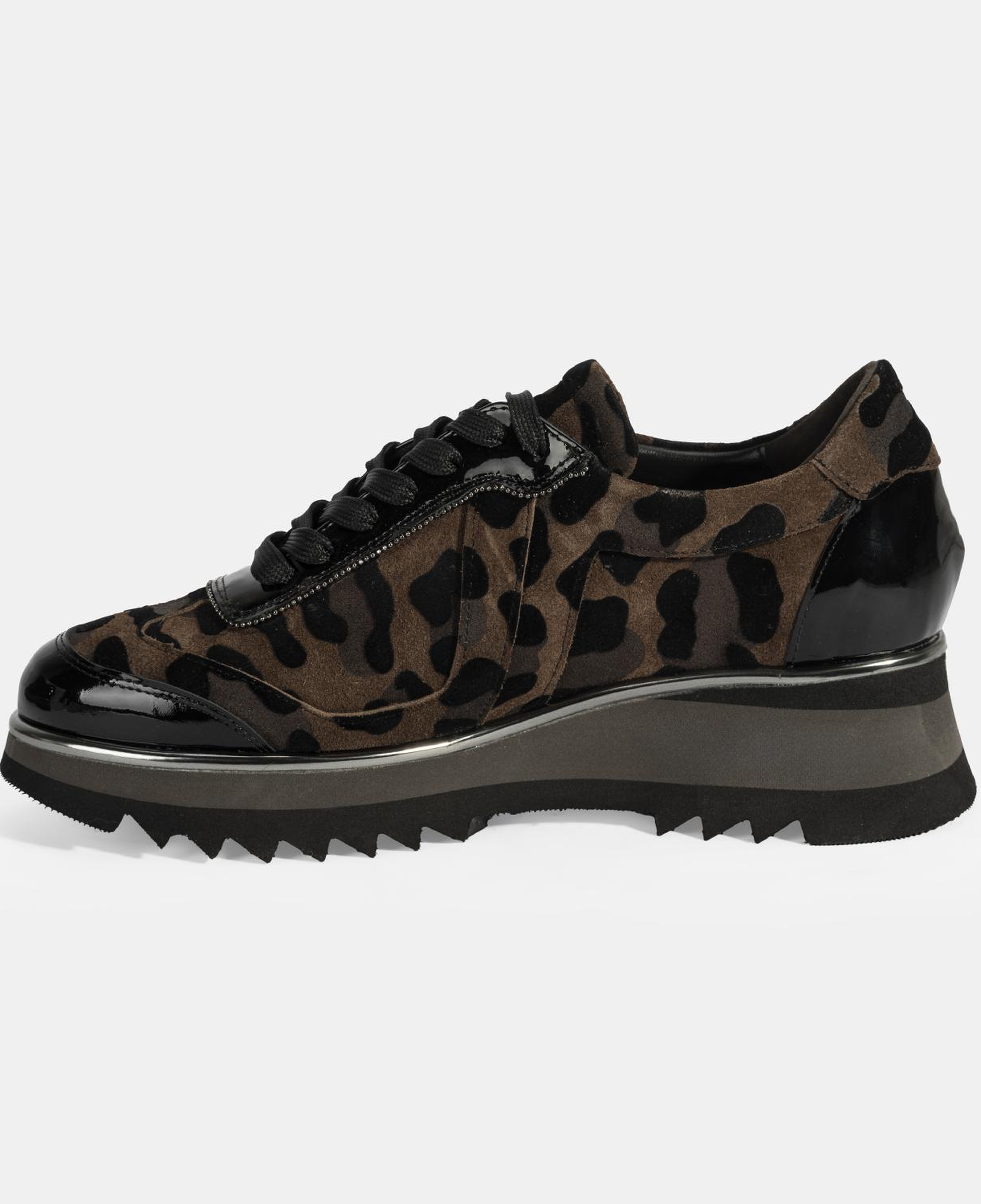 Luca Grossi Kadın Leopar Desenli Süet Deri Sneaker