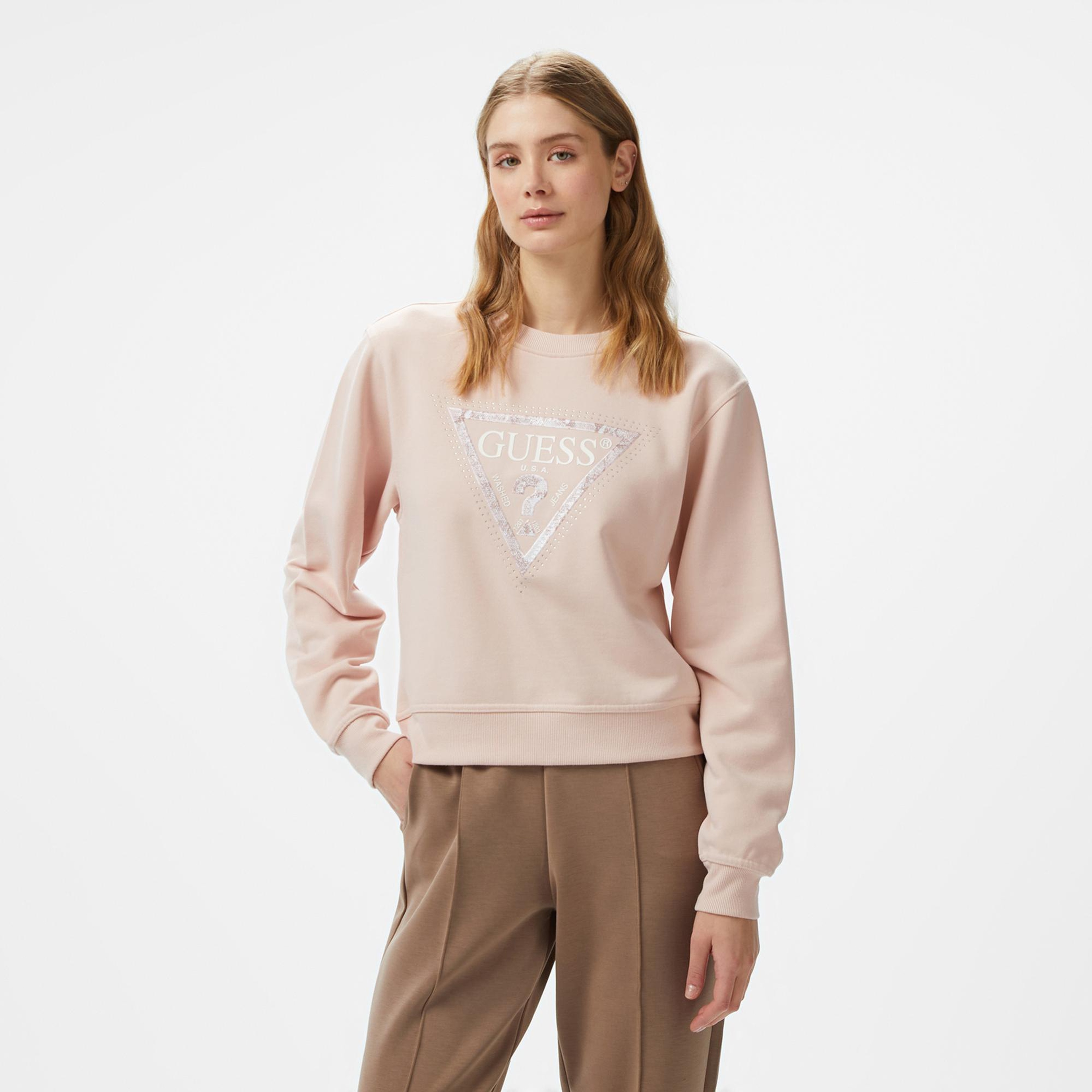 Guess Python Candy Kadın Pembe Sweatshirt