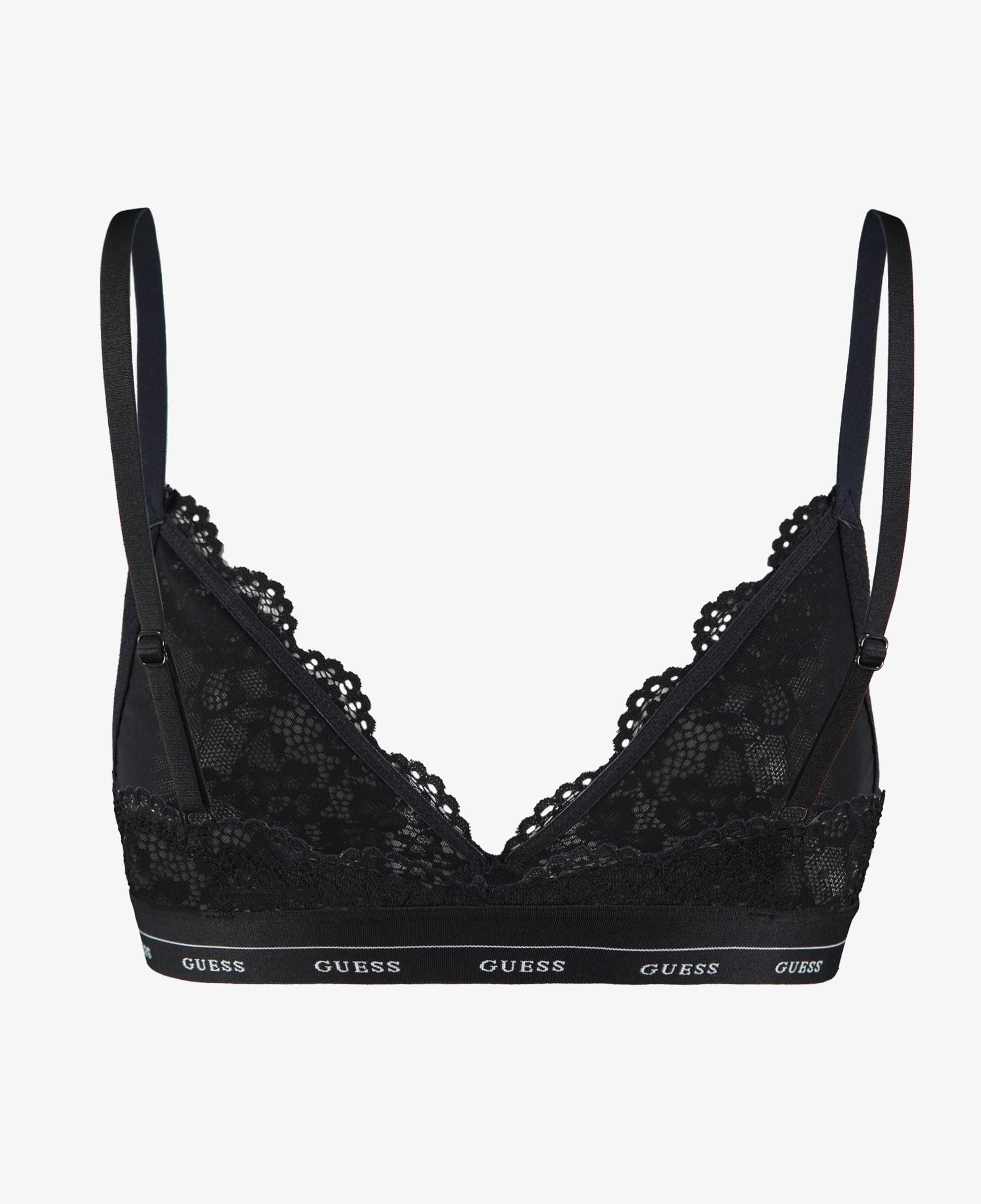 Guess Jane Triangle Flowery Lace Band Solid Kadın Siyah Sütyen