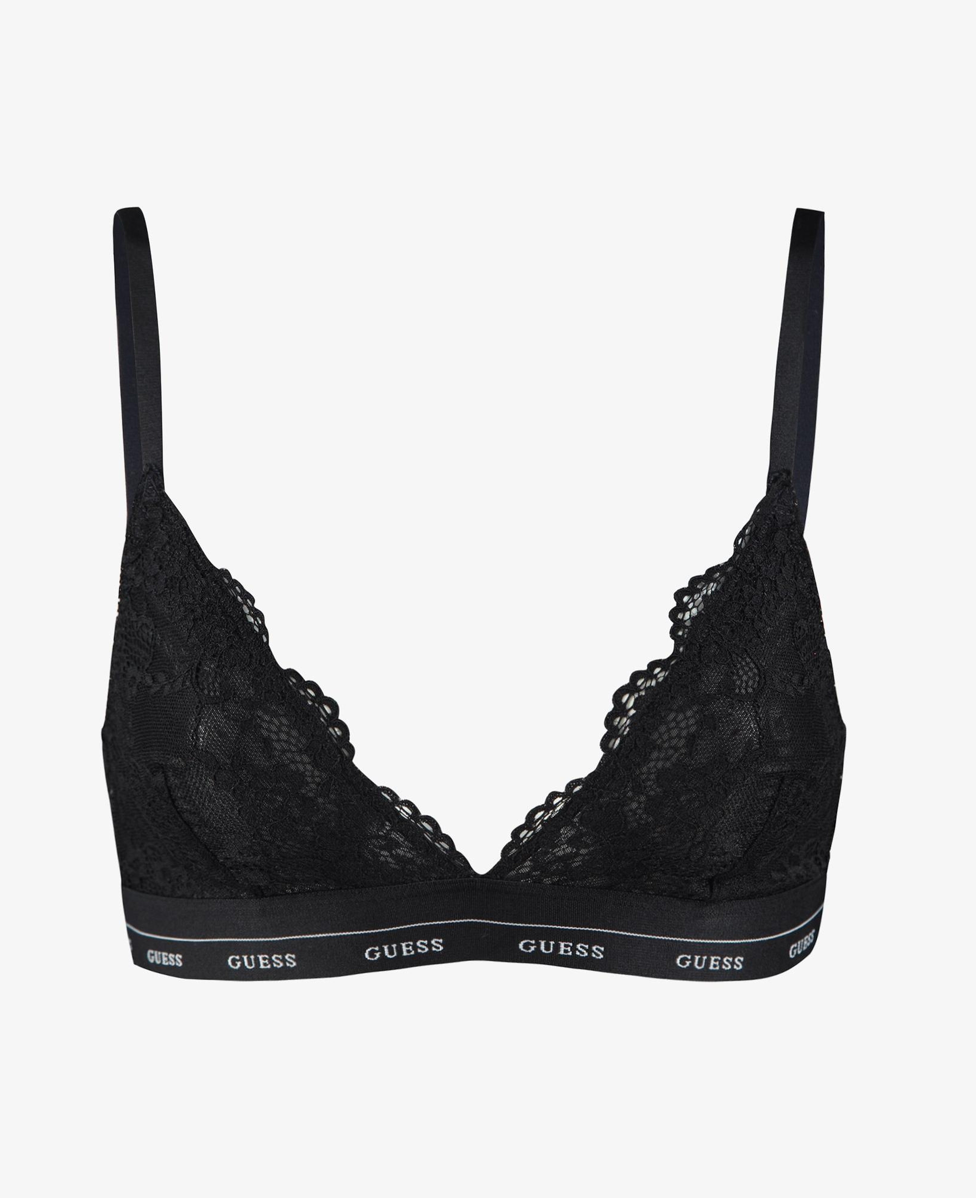 Guess Jane Triangle Flowery Lace Band Solid Kadın Siyah Sütyen