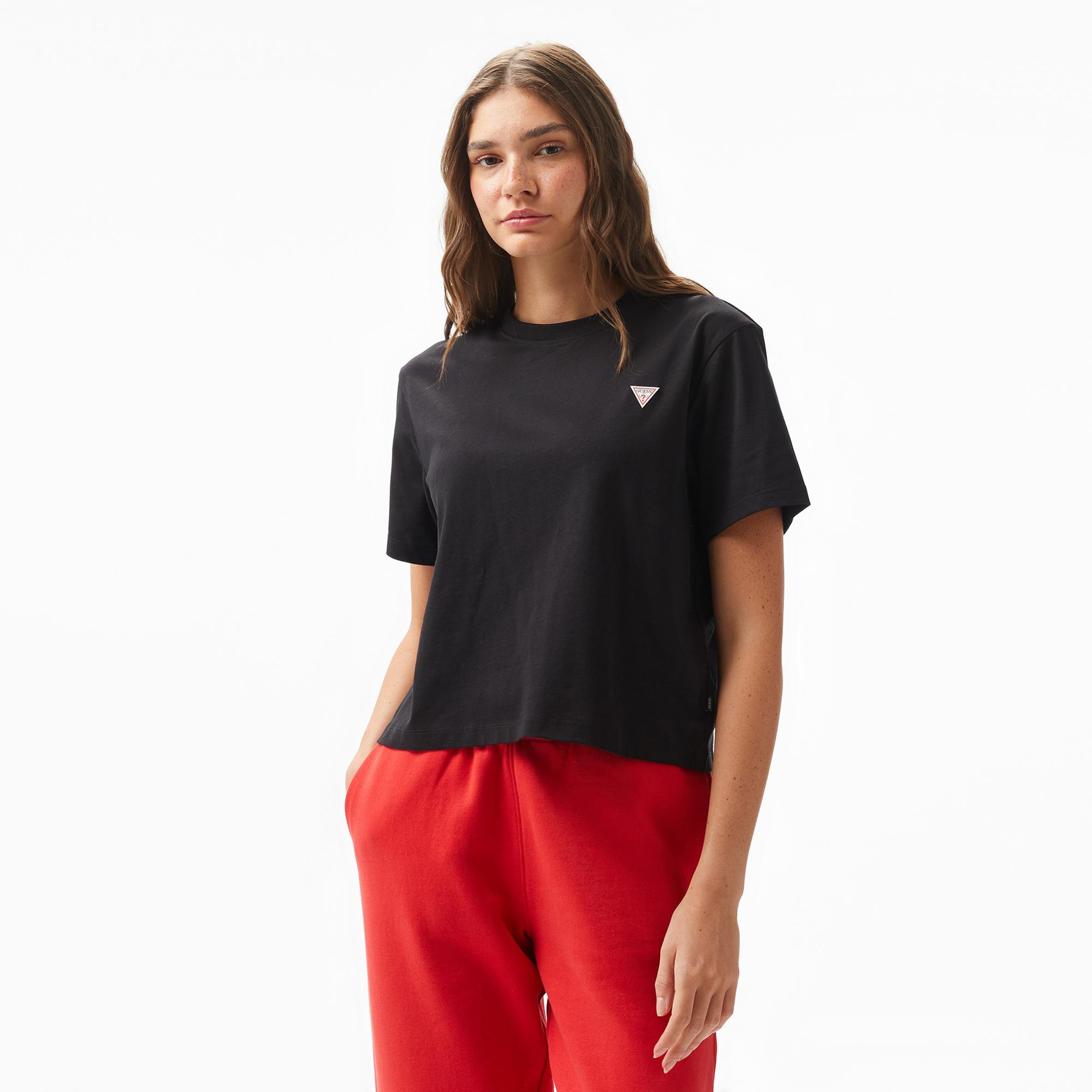 Guess Boxy Mini Kadın Siyah T-Shirt