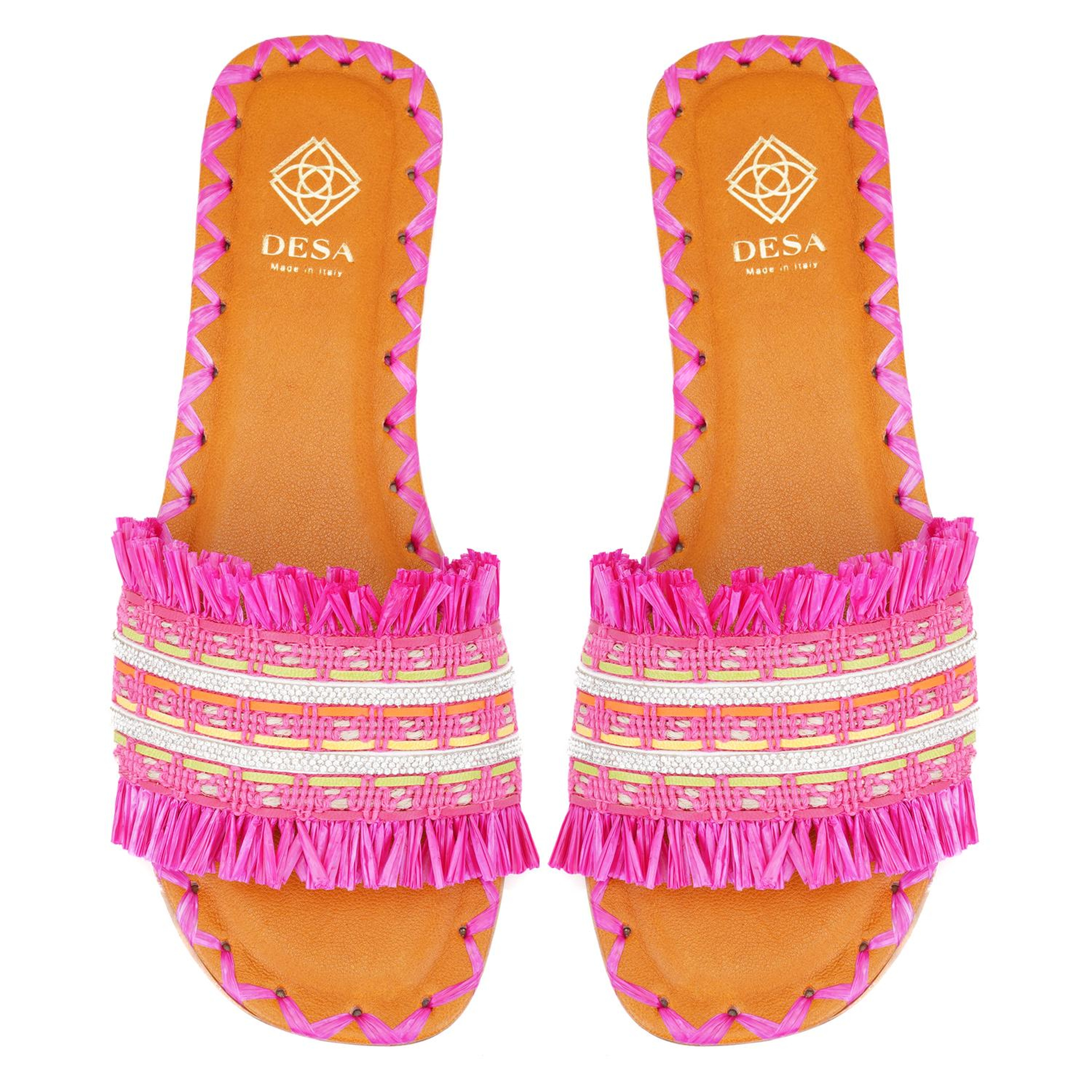 Kadın Pembe Hasır Örgülü Terlik