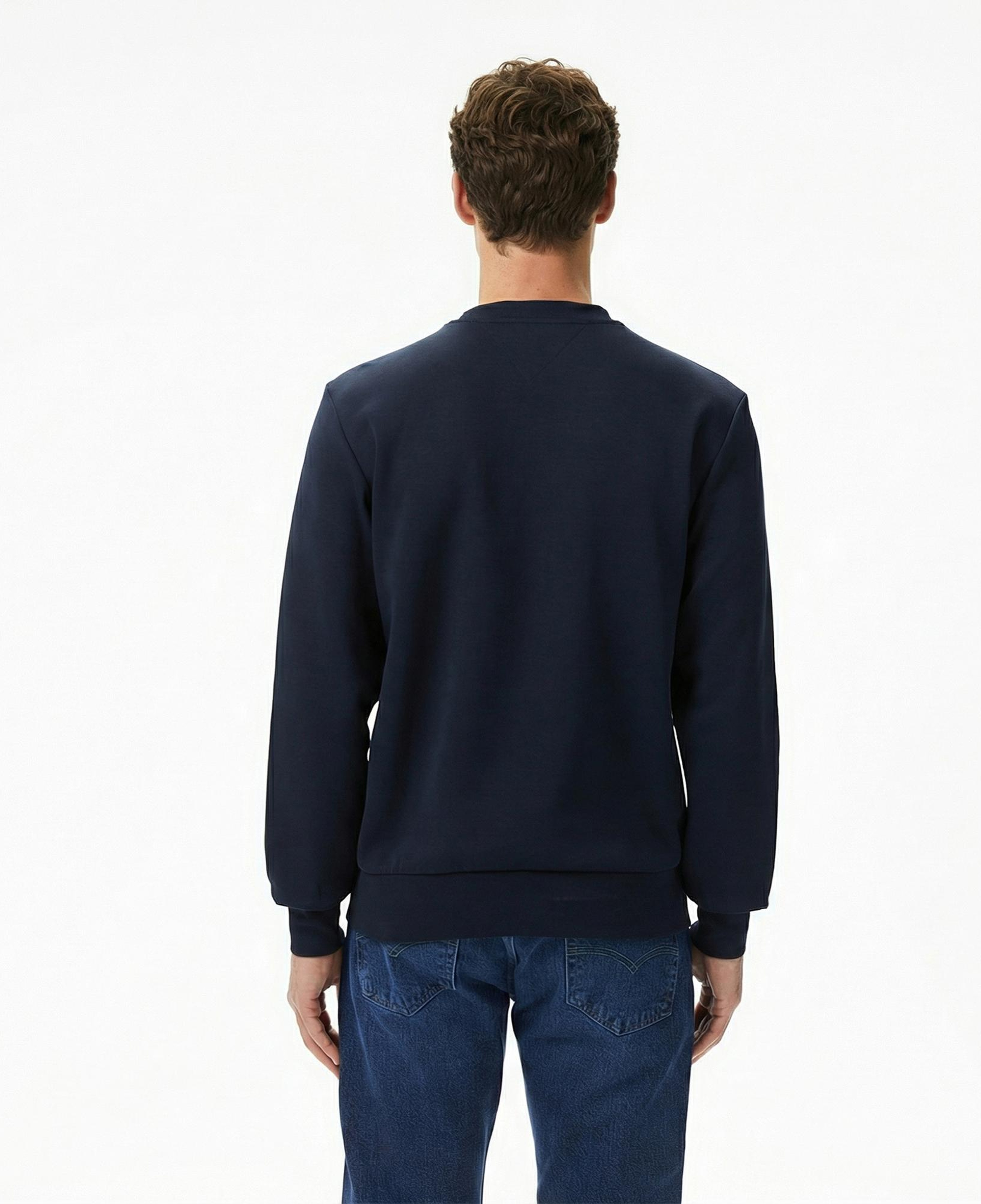 Tommy Hilfiger Nylon Applique İntechno Erkek Lacivert Sweatshirt