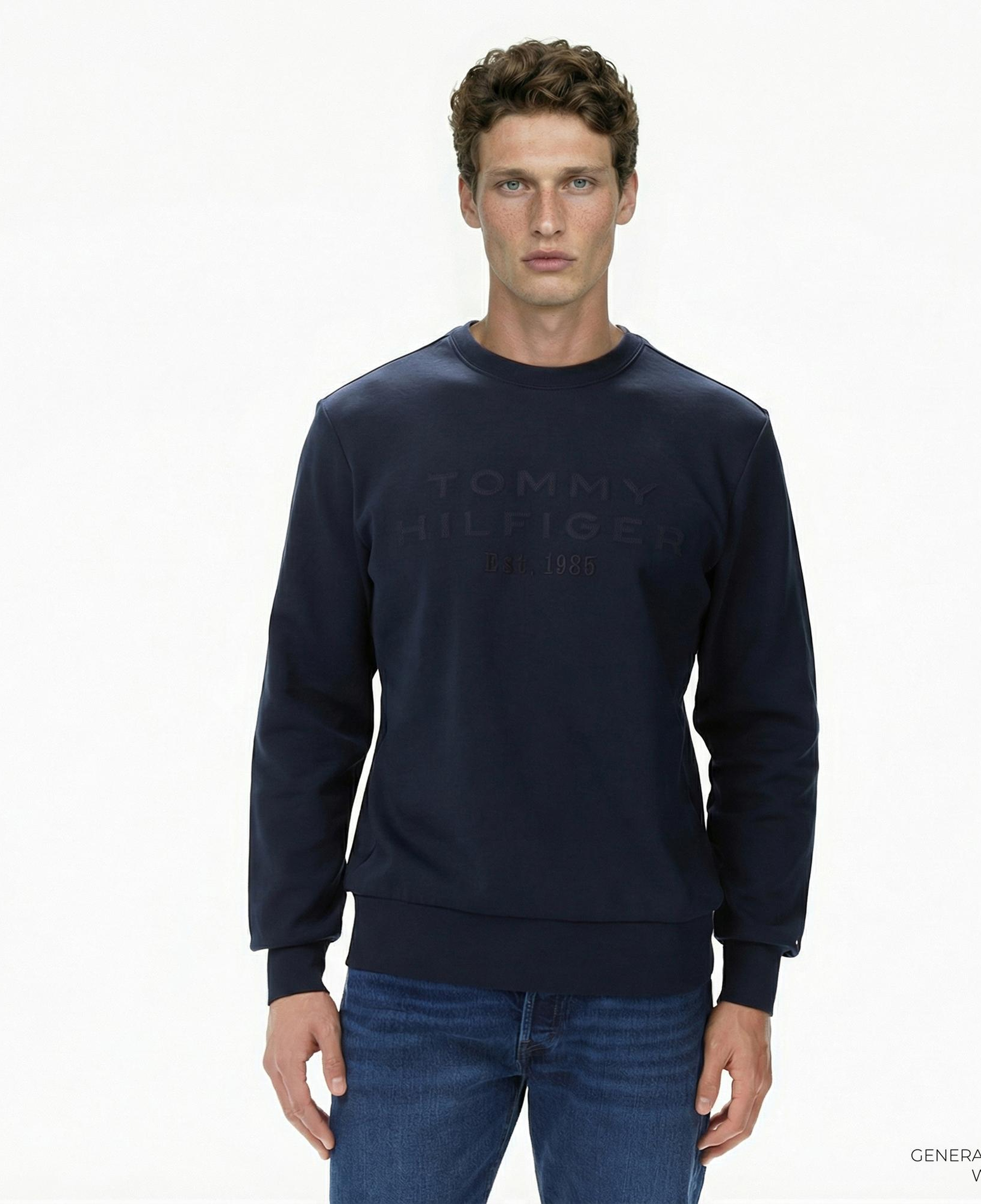 Tommy Hilfiger Nylon Applique İntechno Erkek Lacivert Sweatshirt
