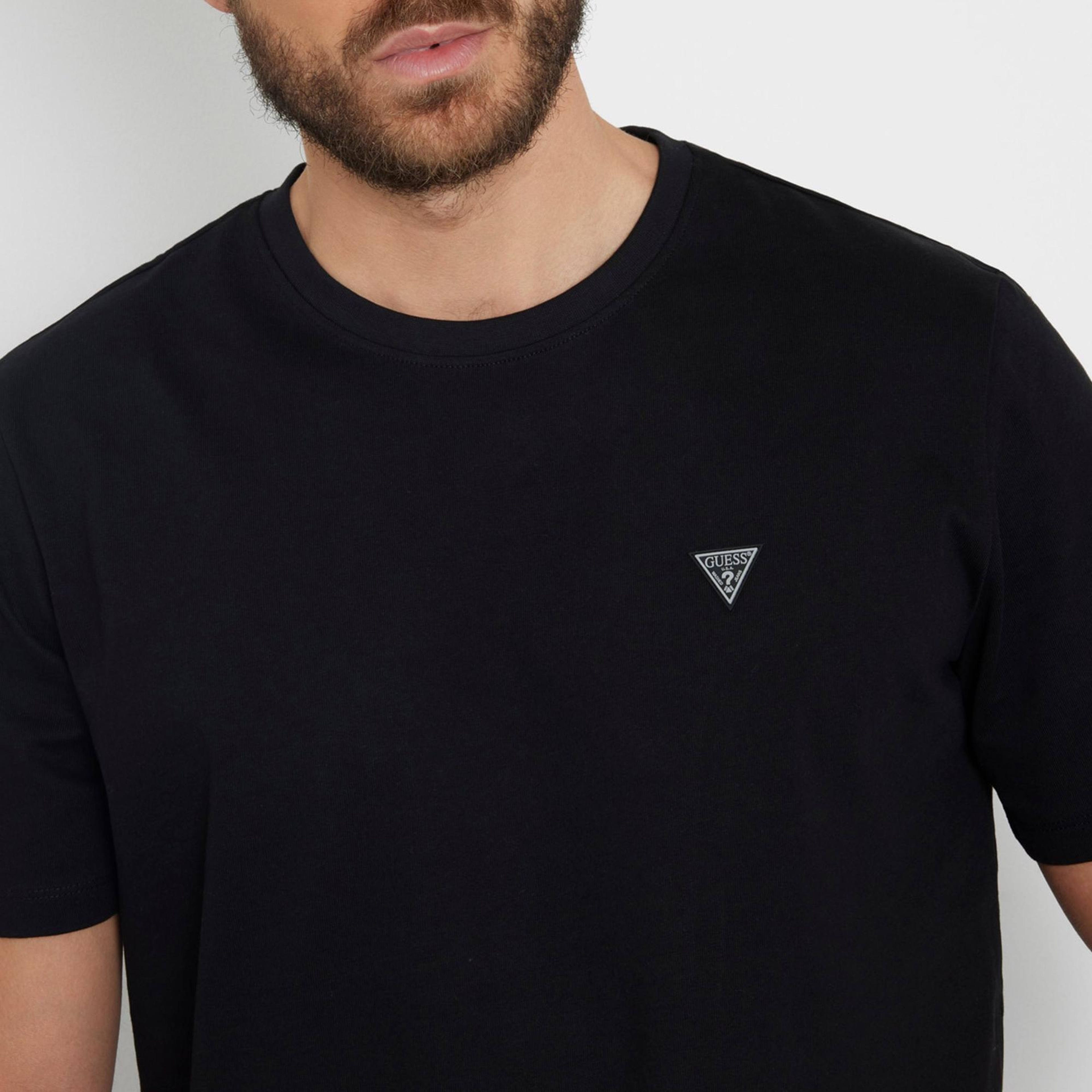 Guess Patch Regular Fit Erkek Siyah T-Shirt