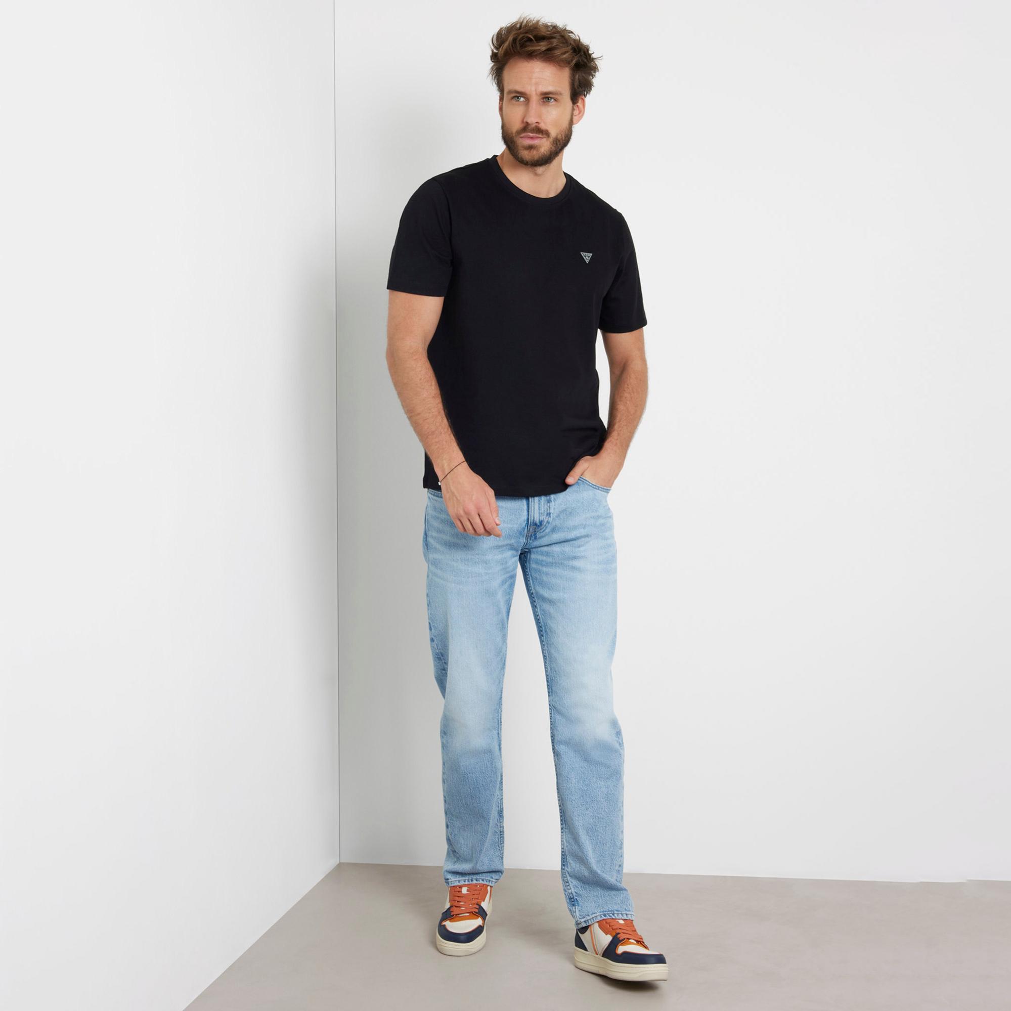 Guess Patch Regular Fit Erkek Siyah T-Shirt