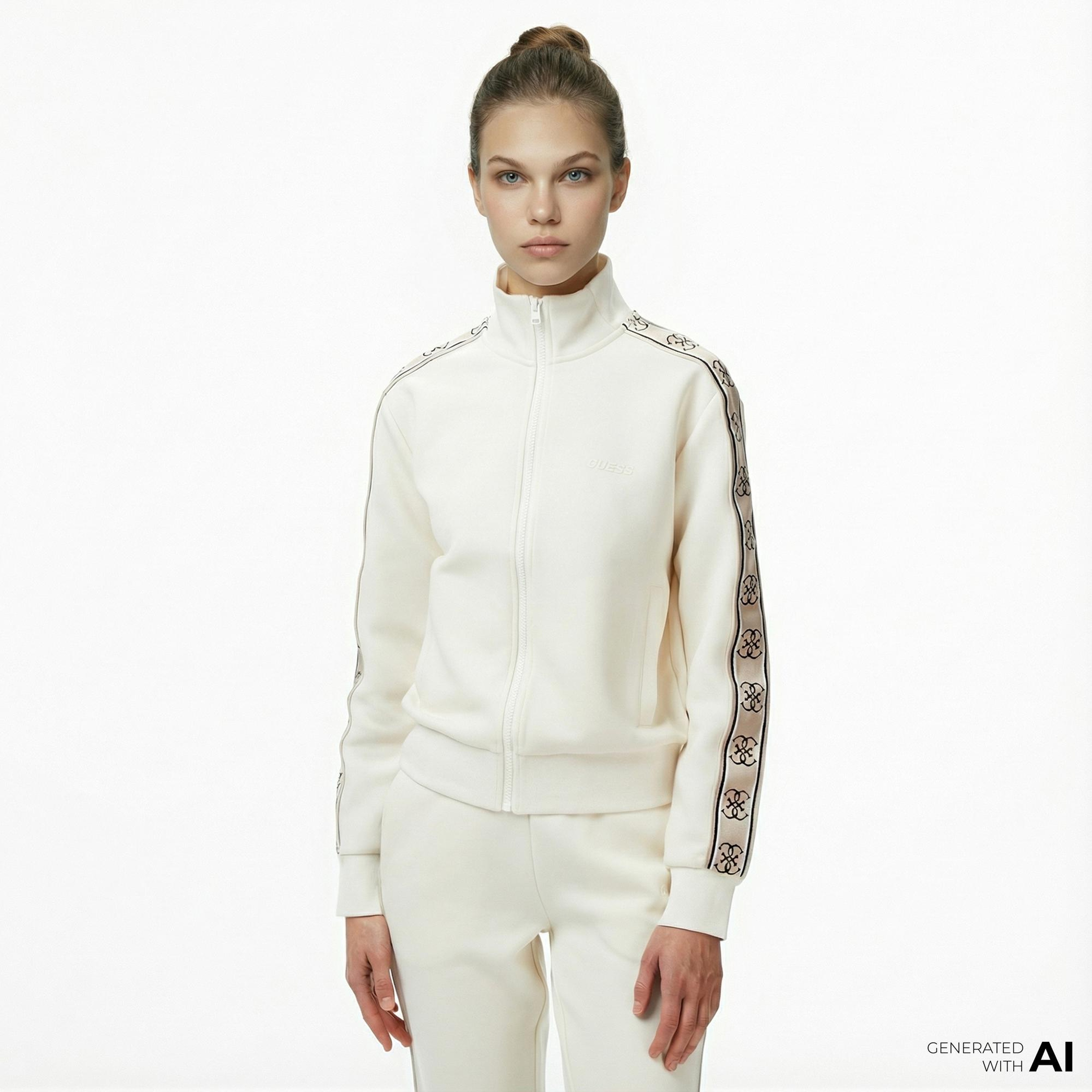 Guess Britney Kadın Beyaz Sweatshirt