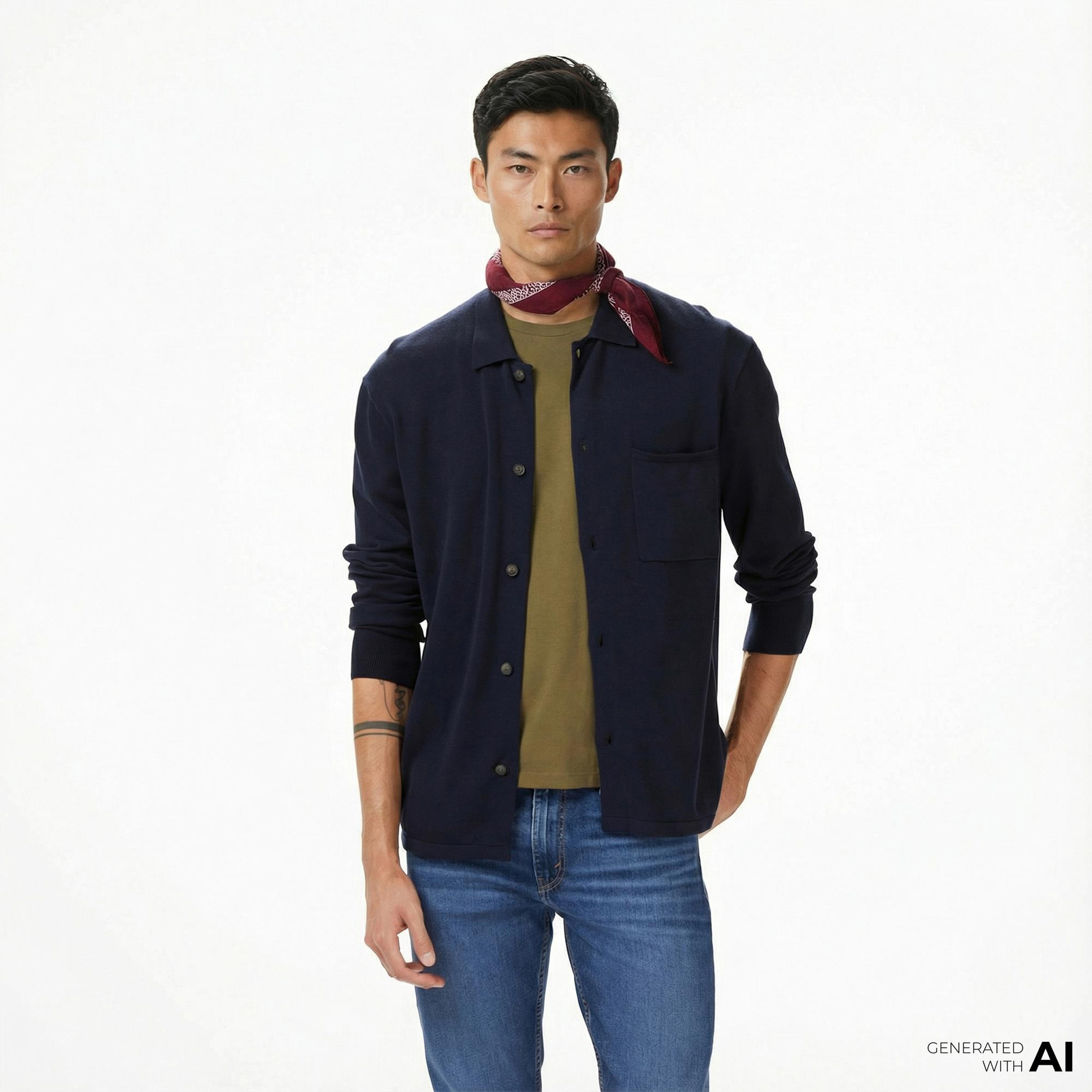 Tommy Hilfiger Core Essential Erkek Lacivert Hırka