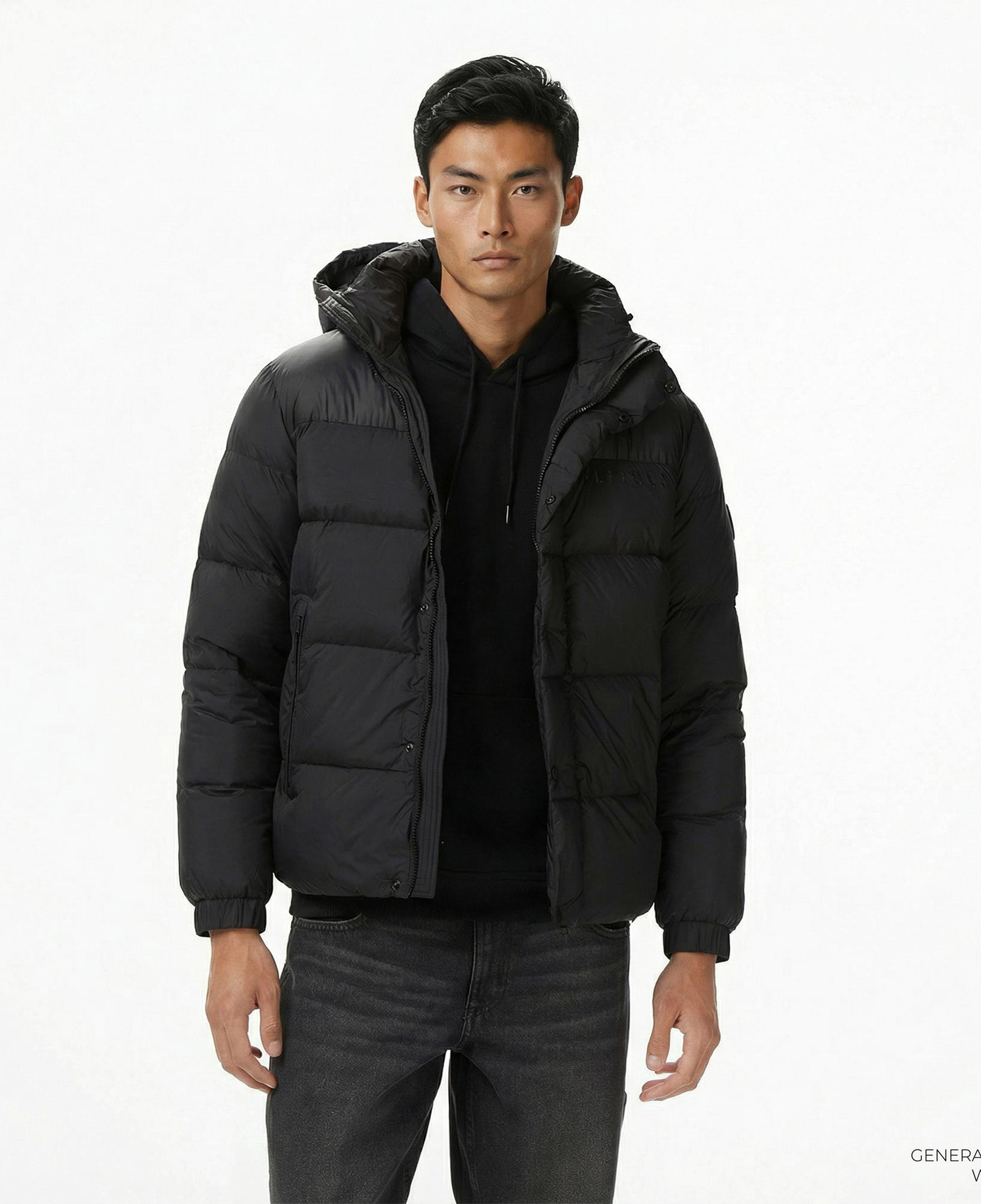 Tommy Hilfiger Mix Down Erkek Siyah Puffer Mont