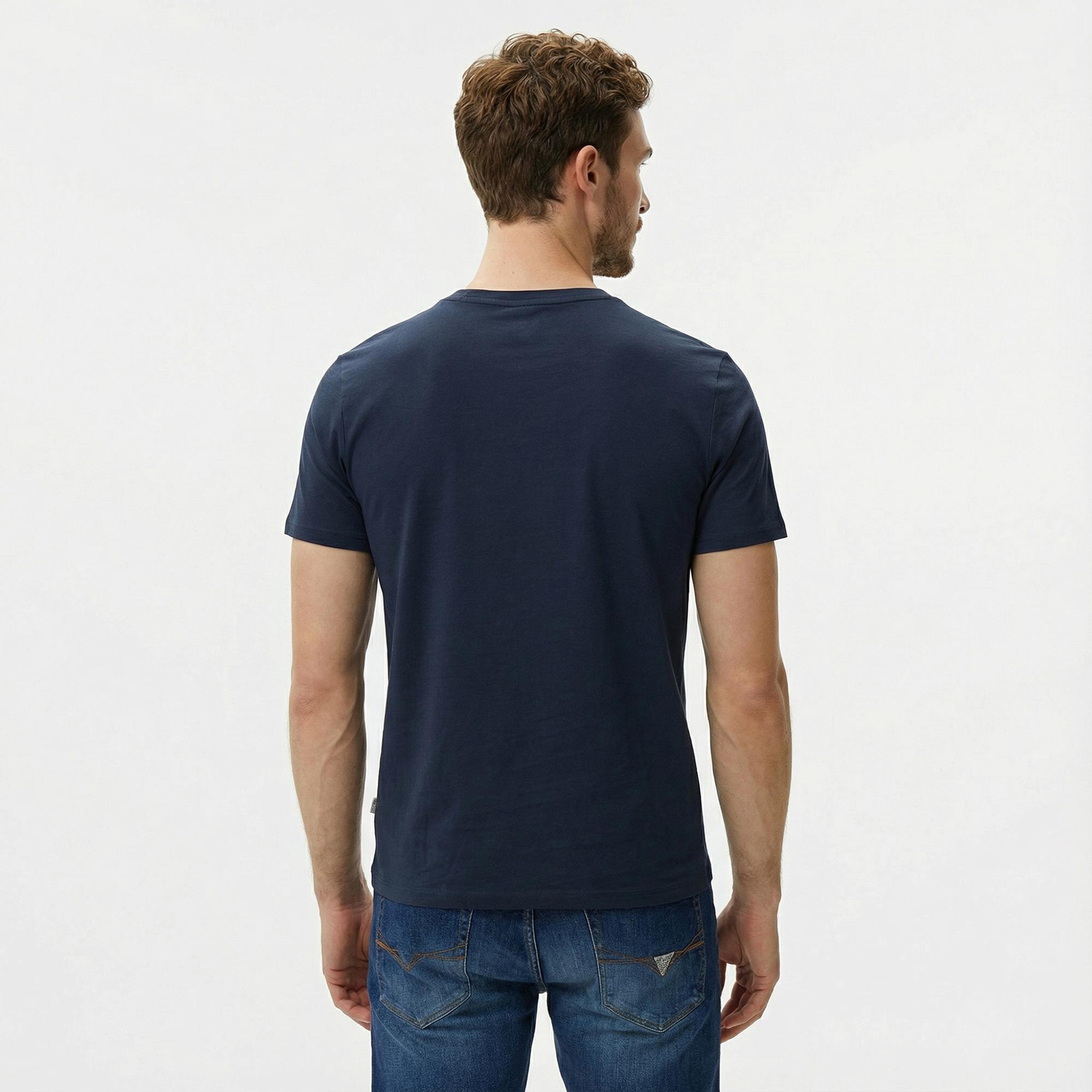 Guess Slim America Organic Cotton Erkek Lacivert T-Shirt