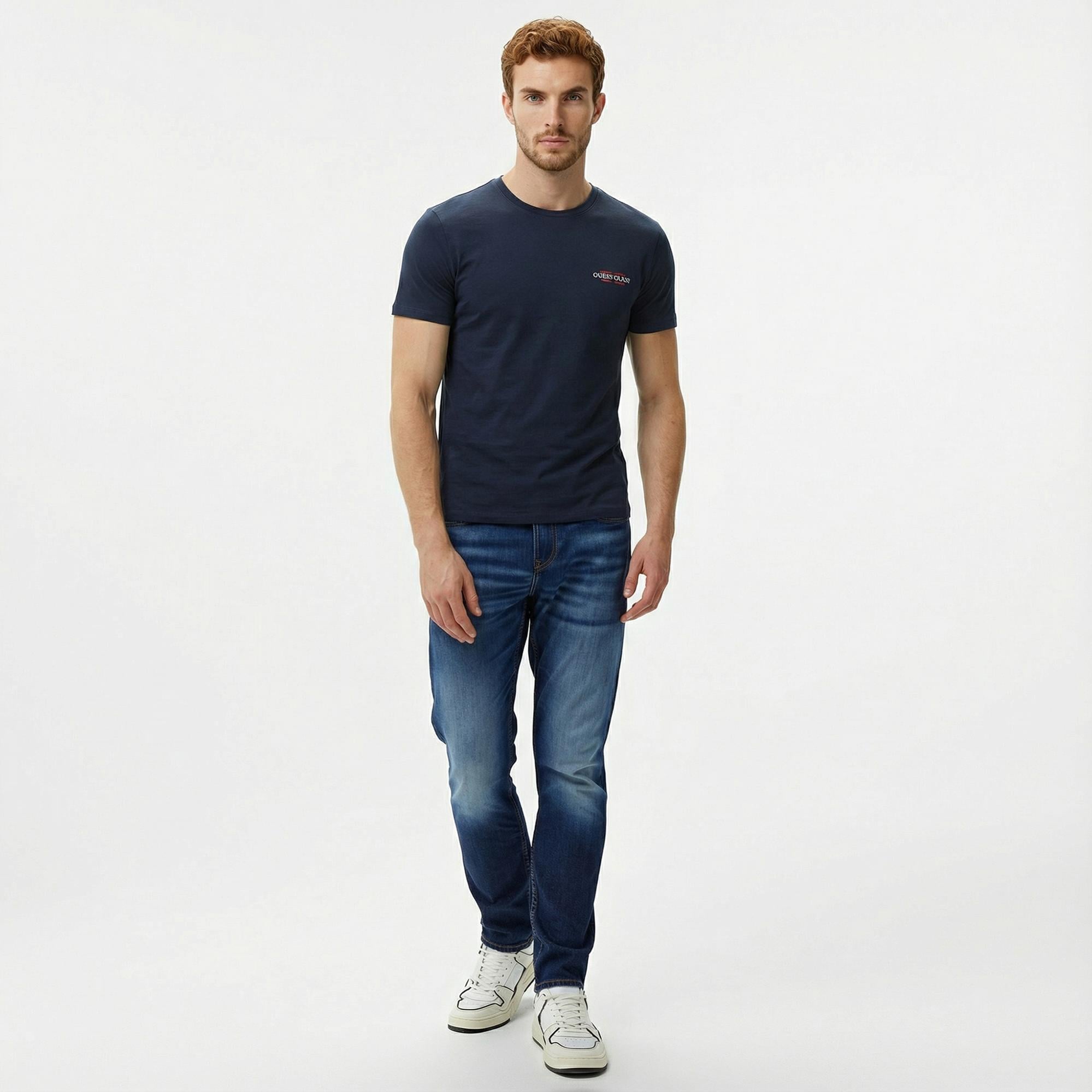 Guess Slim America Organic Cotton Erkek Lacivert T-Shirt