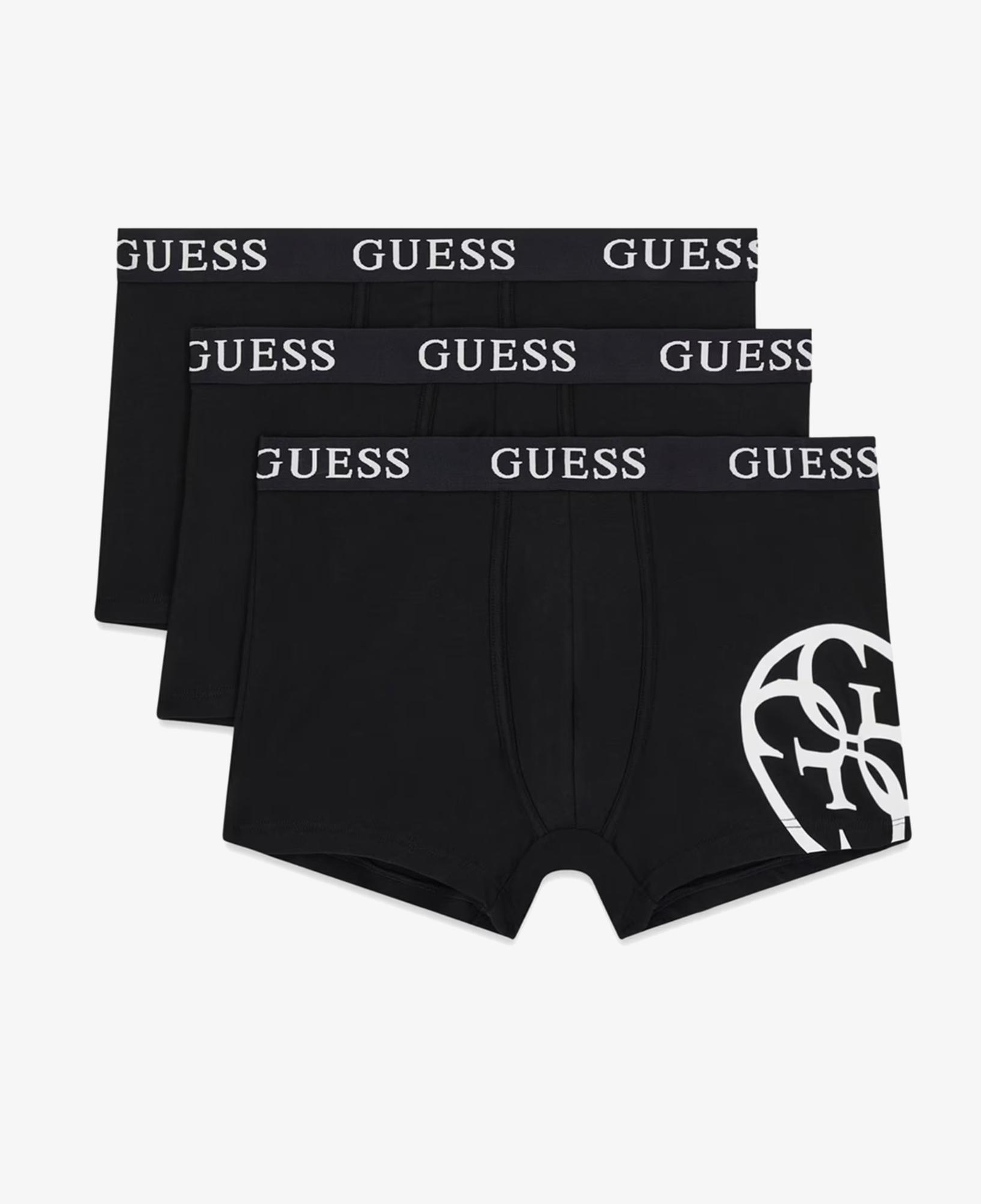 Guess Placed Logo Lightetch Erkek Siyah 3'lü Boxer