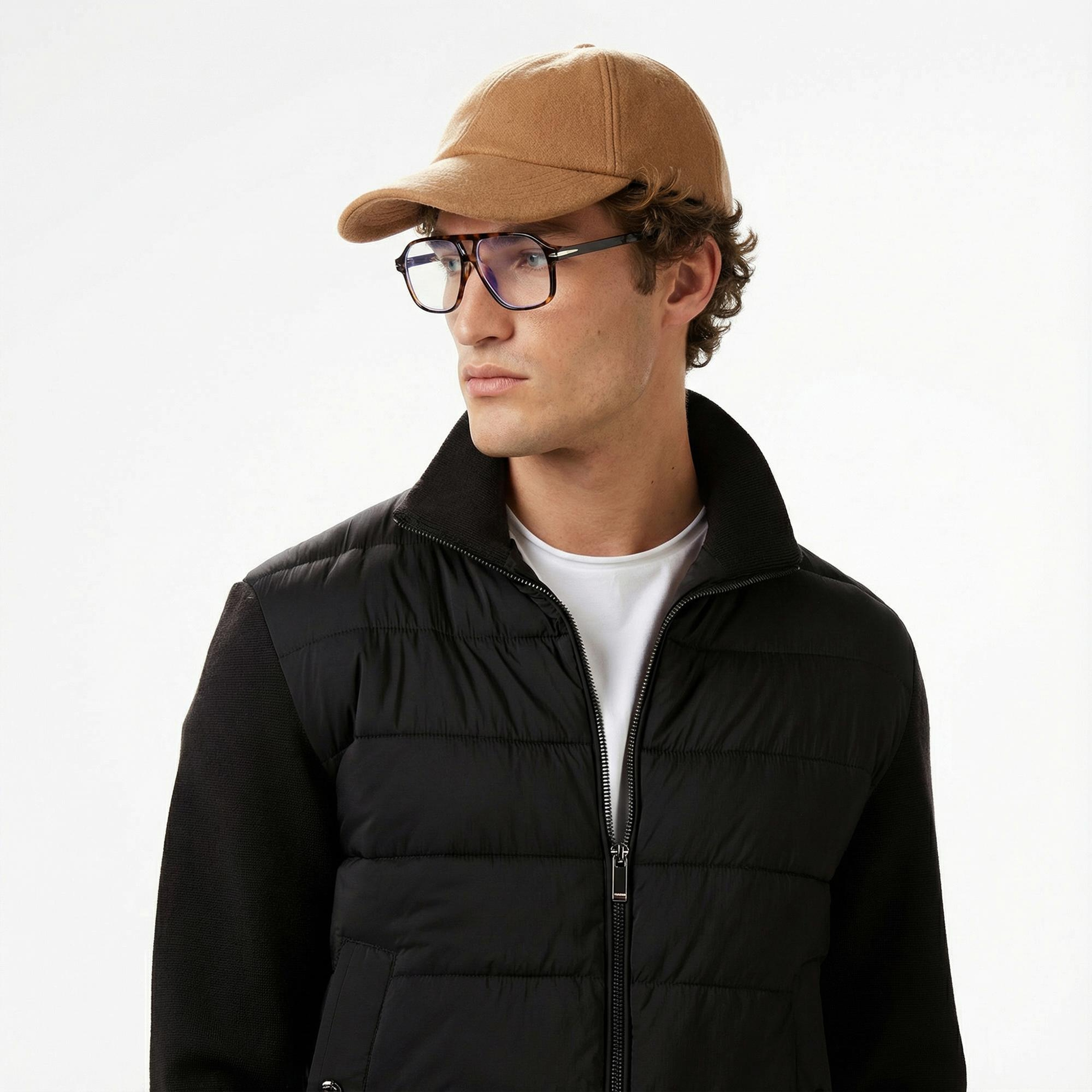 Tommy Hilfiger Mixed Media Erkek Siyah Ceket