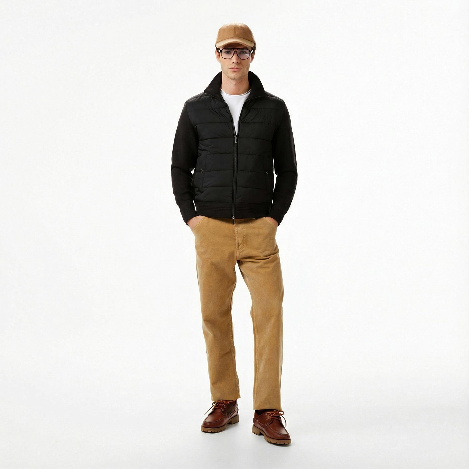 Tommy Hilfiger Mixed Media Erkek Siyah Ceket