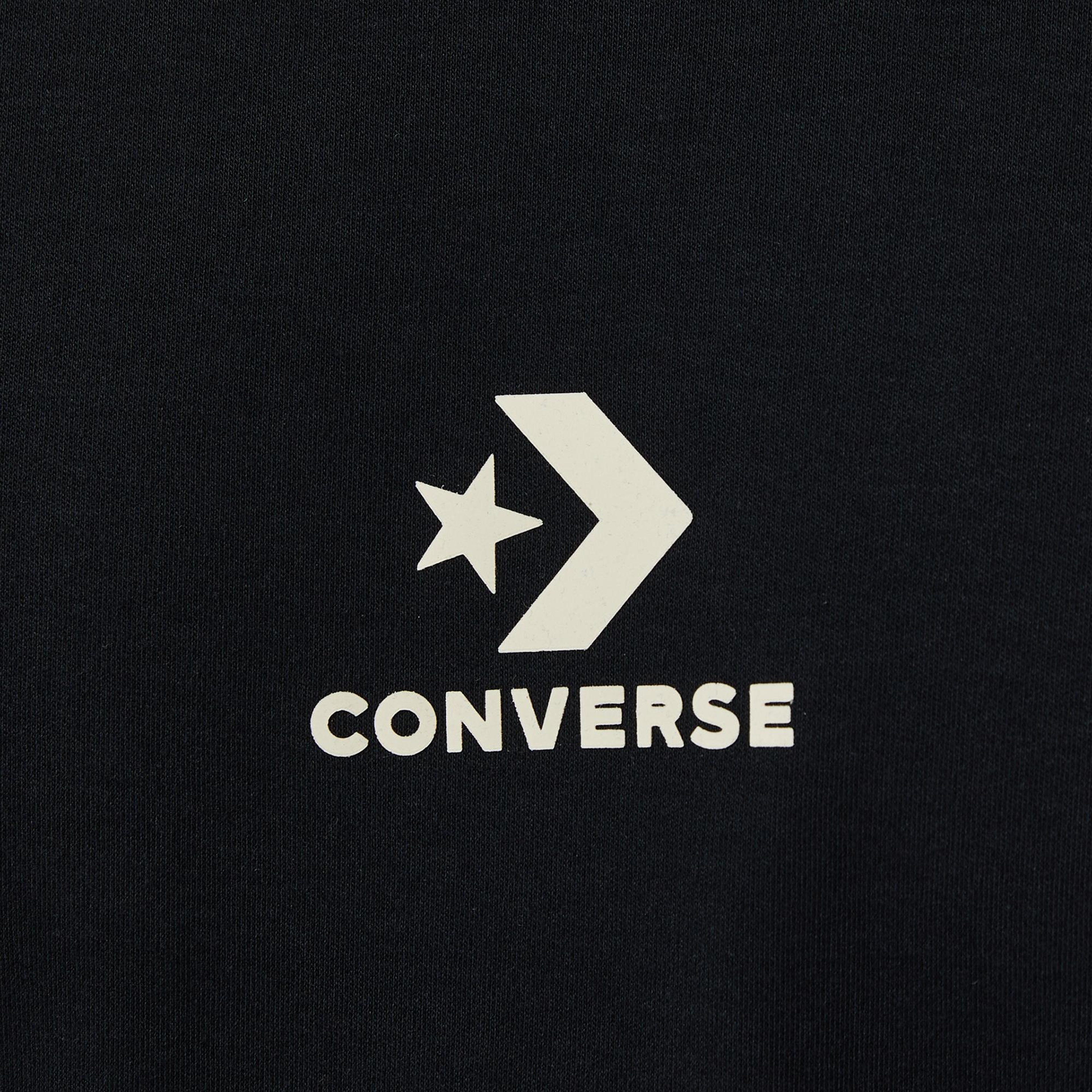 Converse Star Chevron Baskılı Oversize Fit Erkek Siyah T-Shirt